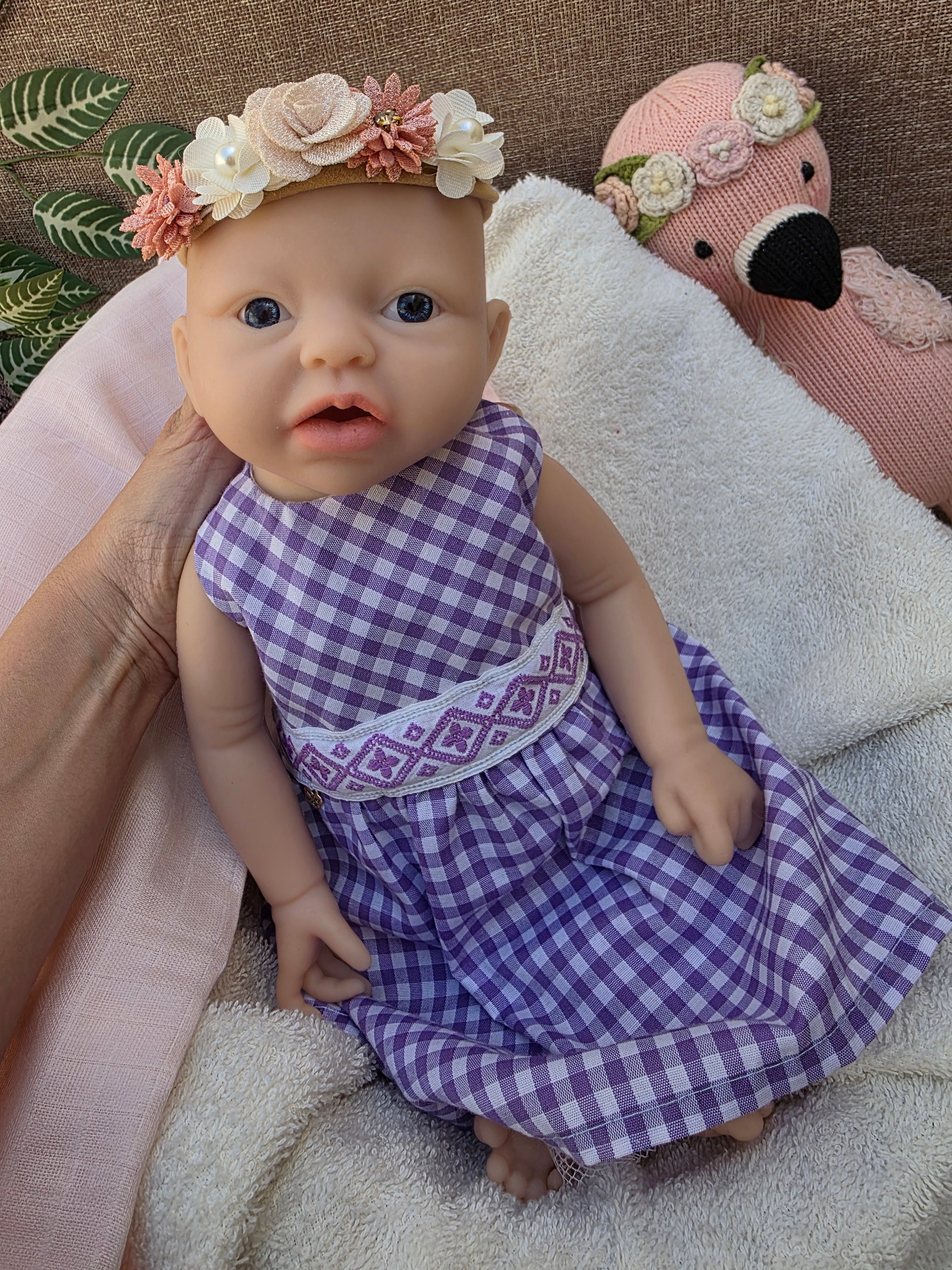 Bebe Reborn Silicona Platino Blanda de Cuerpo Completo Modelo Angie 37CM