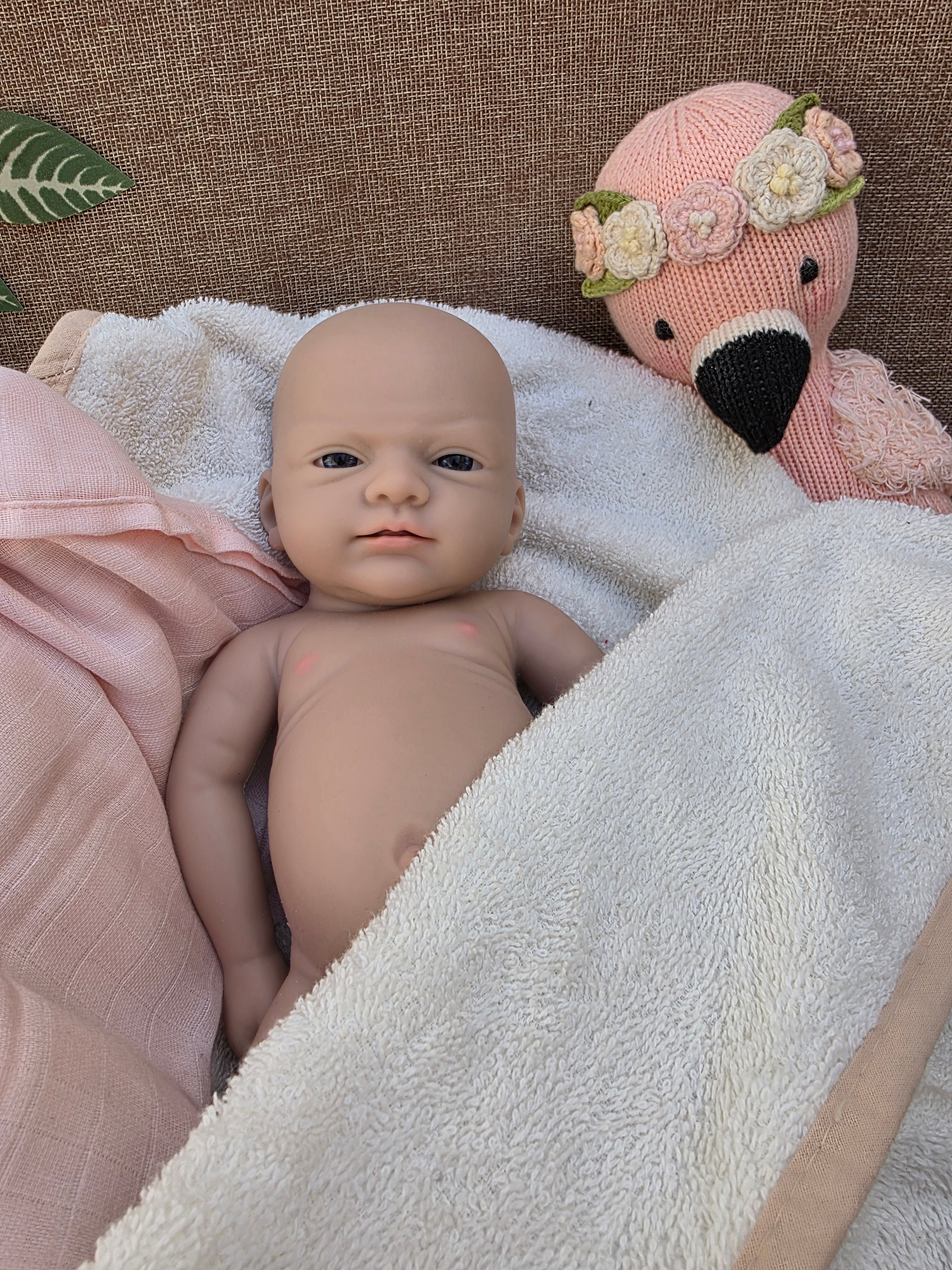 Bebe Reborn Silicona Platino Blanda de Cuerpo Completo Modelo Luna 37CM