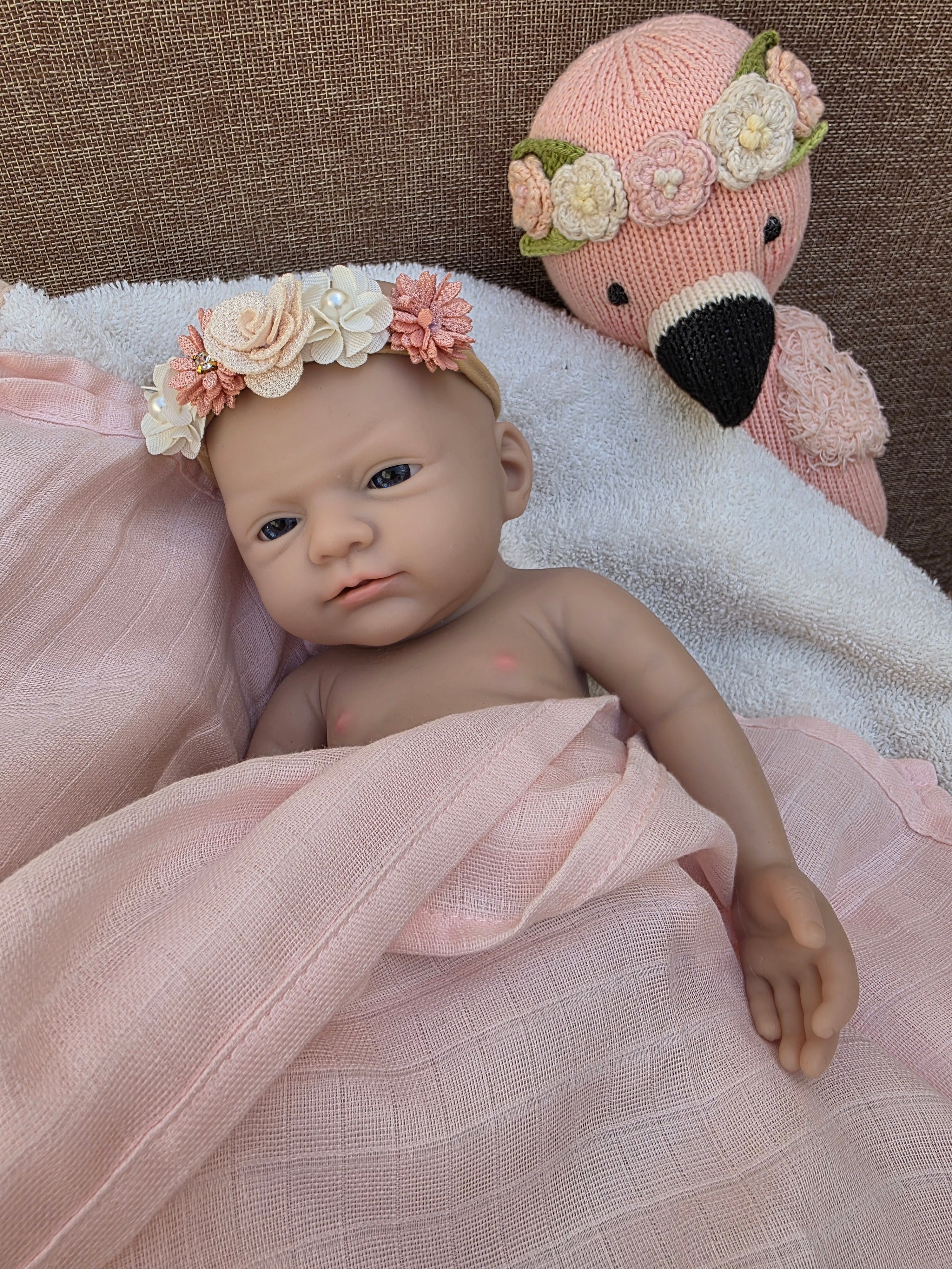 Bebe Reborn Silicona Platino Blanda de Cuerpo Completo Modelo Luna 37CM