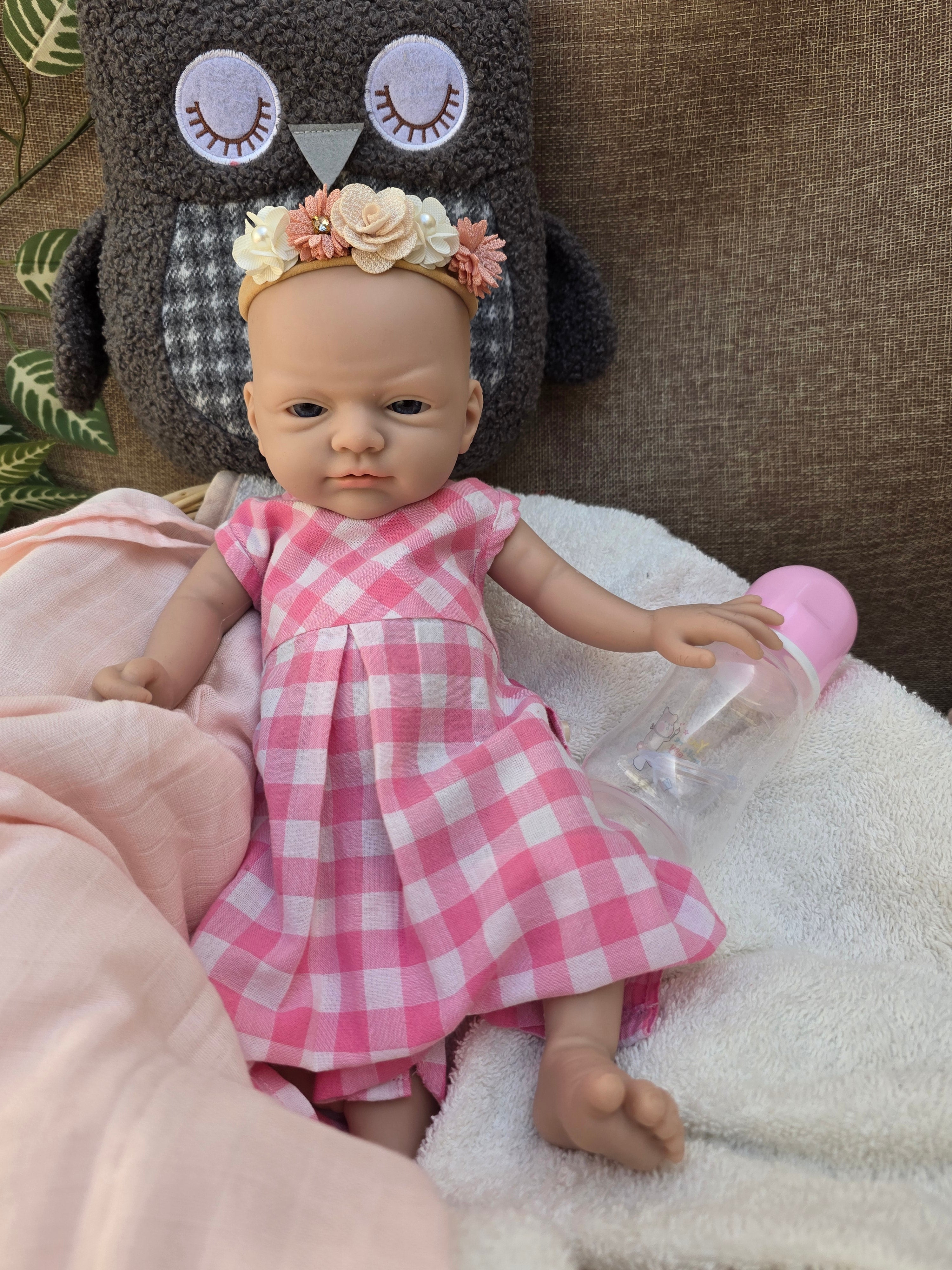 Bebe Reborn Silicona Platino Blanda de Cuerpo Completo Modelo Luna 37CM