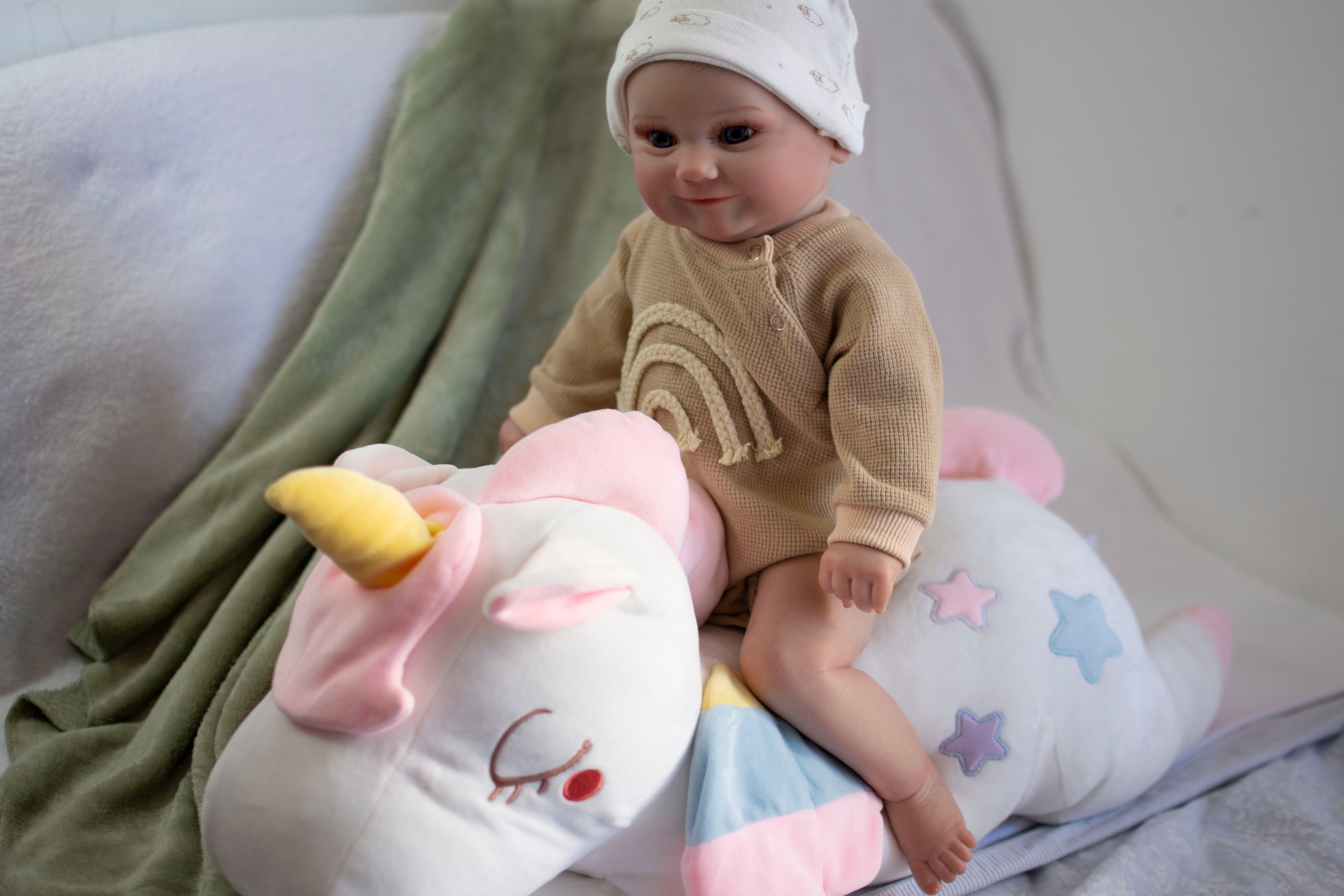 Bebe Reborn Niño Muñeco / Cuerpo Tela Vinilo Silicona Modelo Unisex 45CM