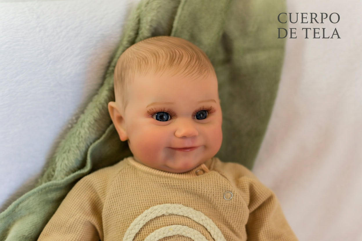 Bebe Reborn Niño Muñeco / Cuerpo Tela Vinilo Silicona Modelo Unisex 45CM