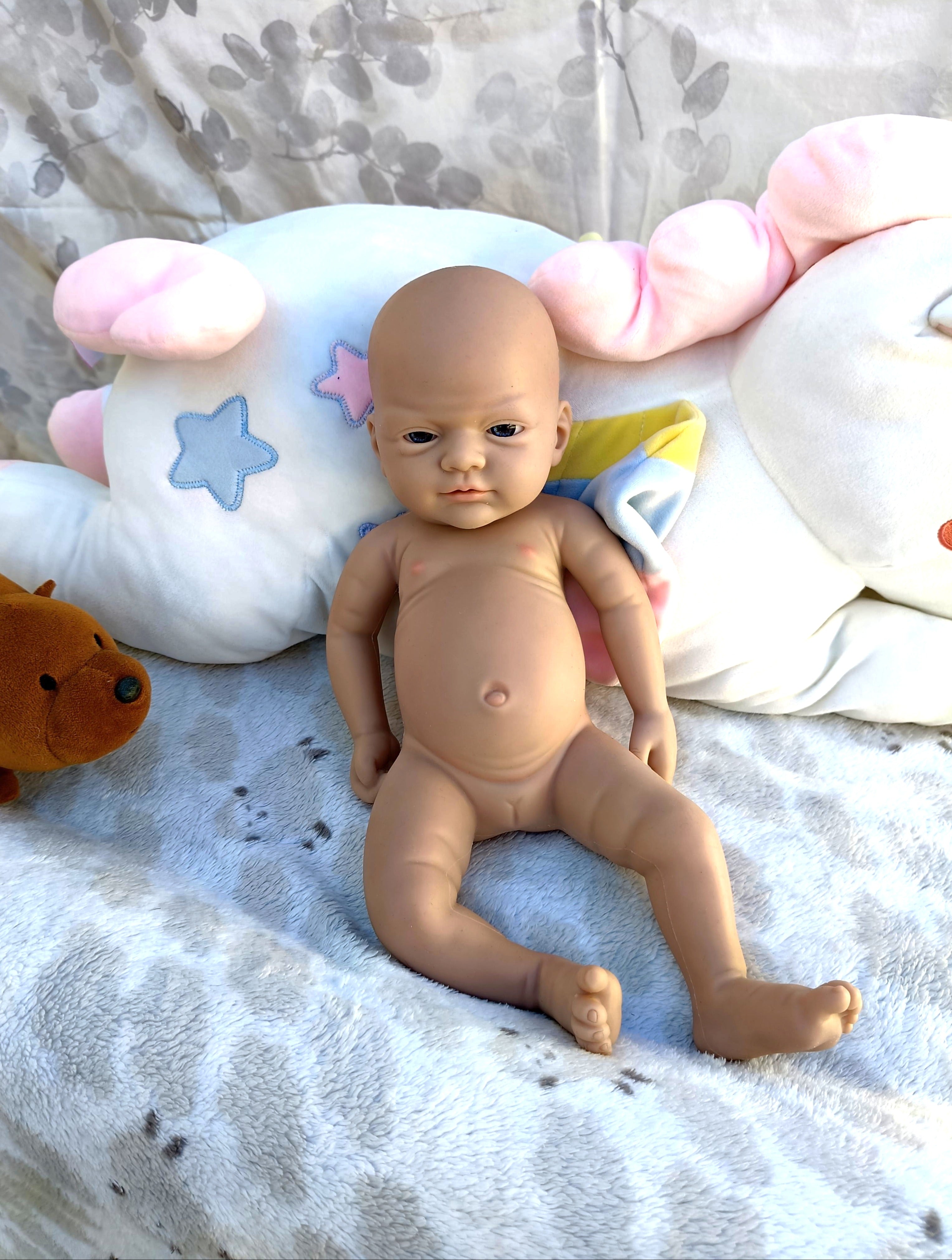 Bebe Reborn Silicona Platino Blanda de Cuerpo Completo Modelo Luna 37CM