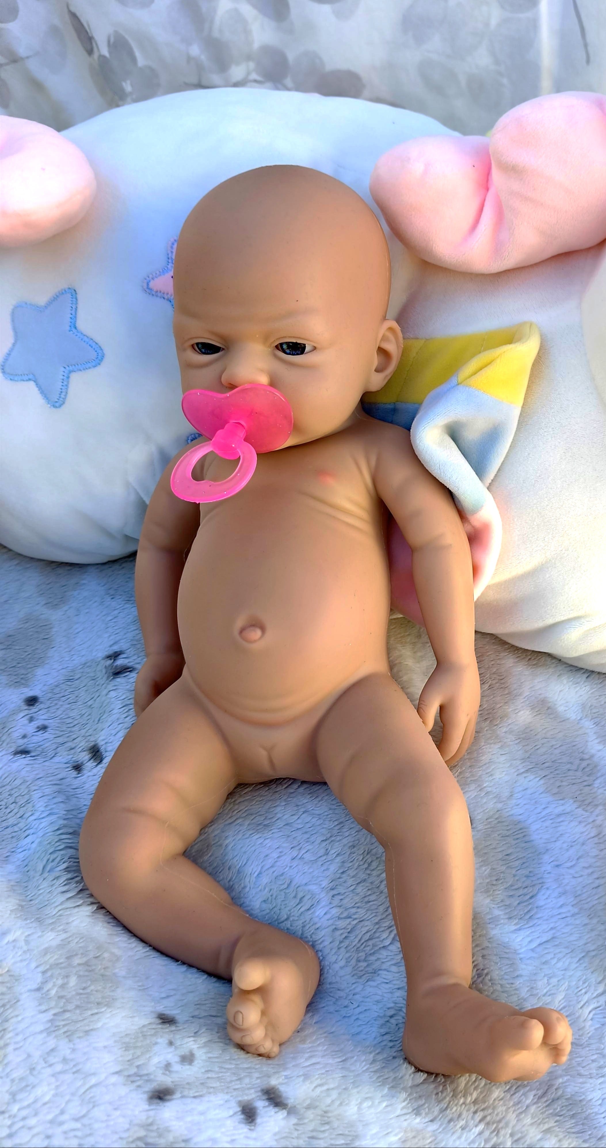 Bebe Reborn Silicona Platino Blanda de Cuerpo Completo Modelo Luna 37CM