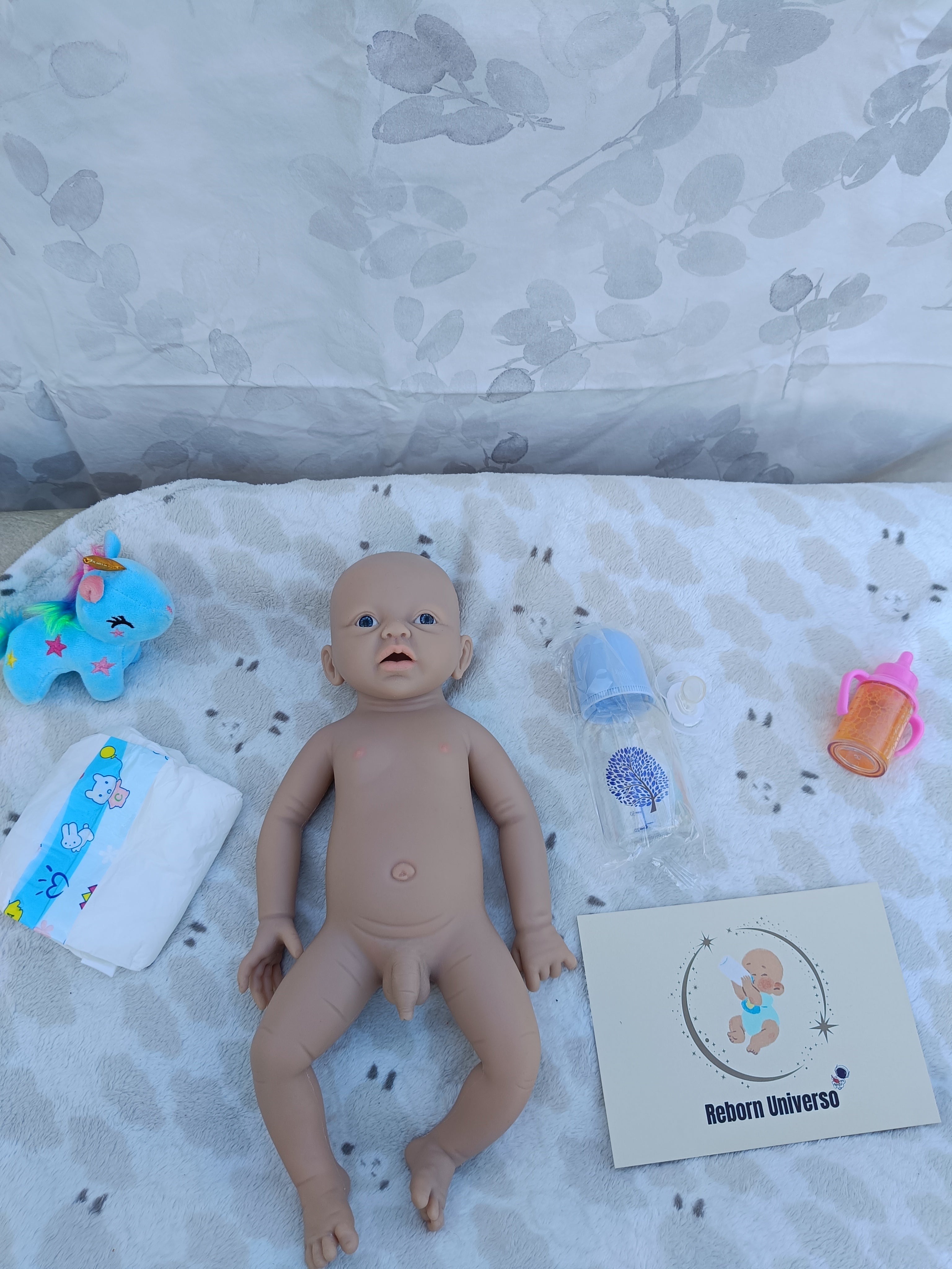 Bebe Reborn Silicona Platino Blanda de Cuerpo Completo Modelo Angel 37cm