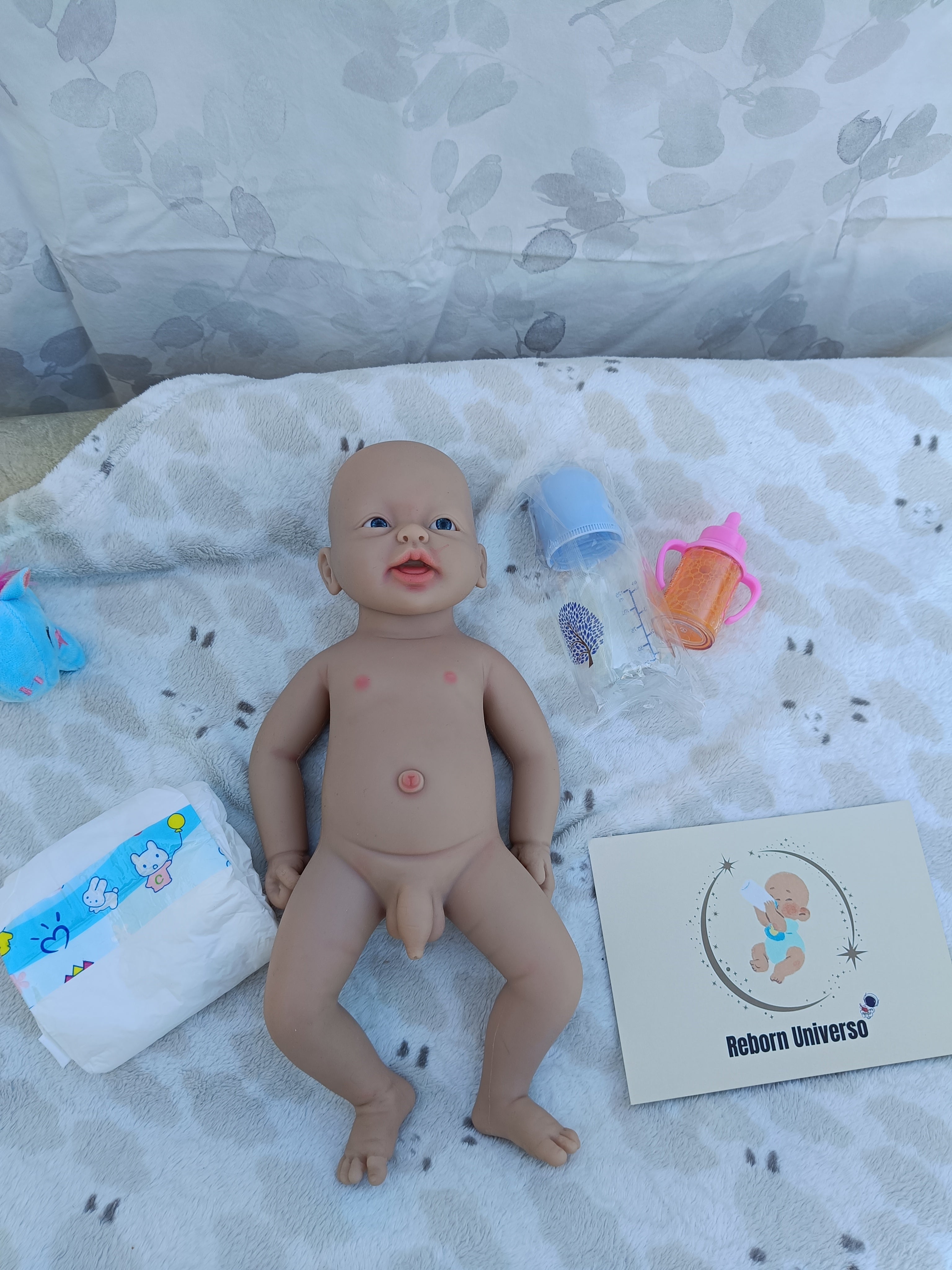 Bebe Reborn Silicona Platino Cuerpo Completo Modelo Nico 38CM