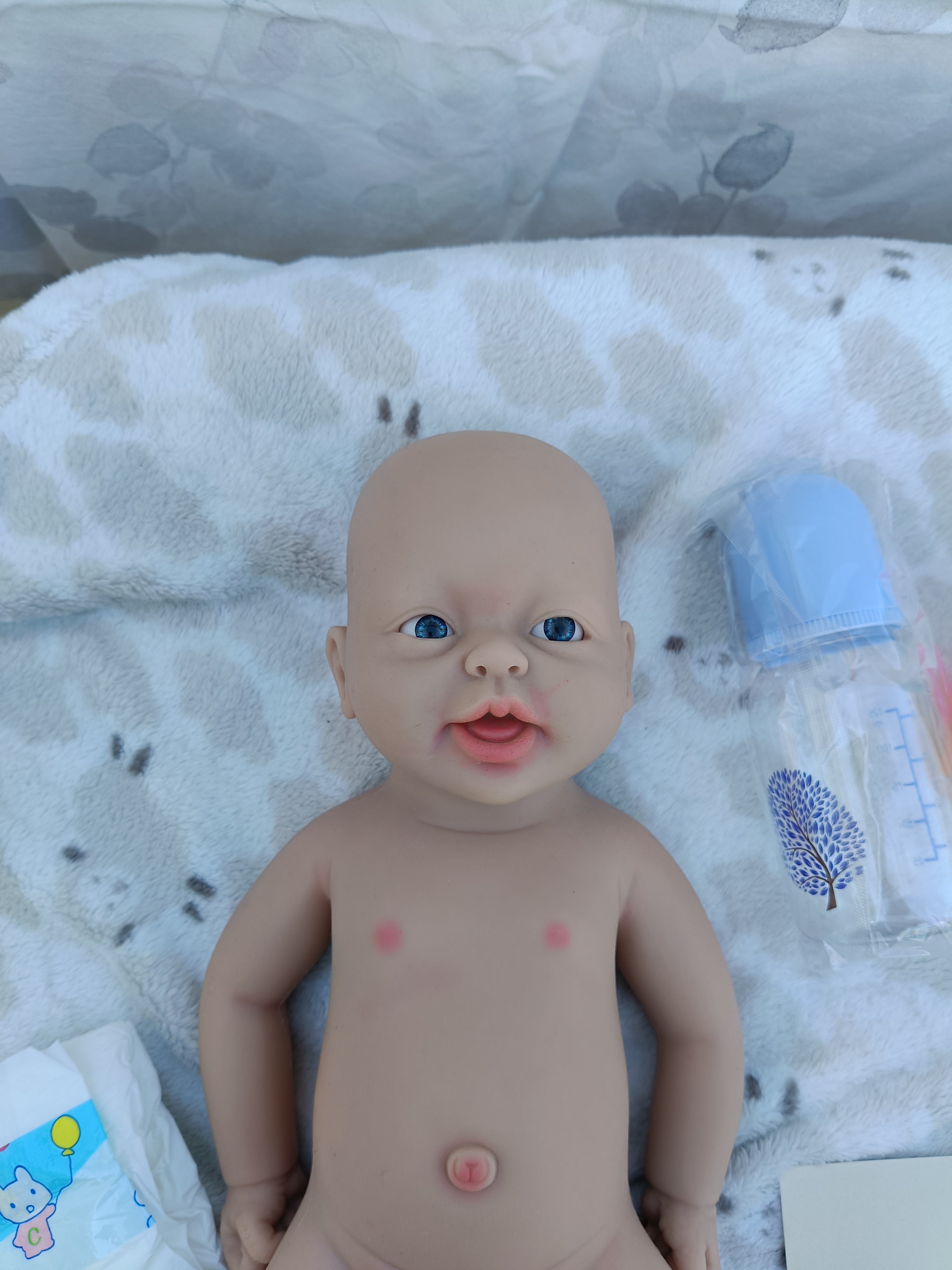 Bebe Reborn Silicona Platino Cuerpo Completo Modelo Nico 38CM