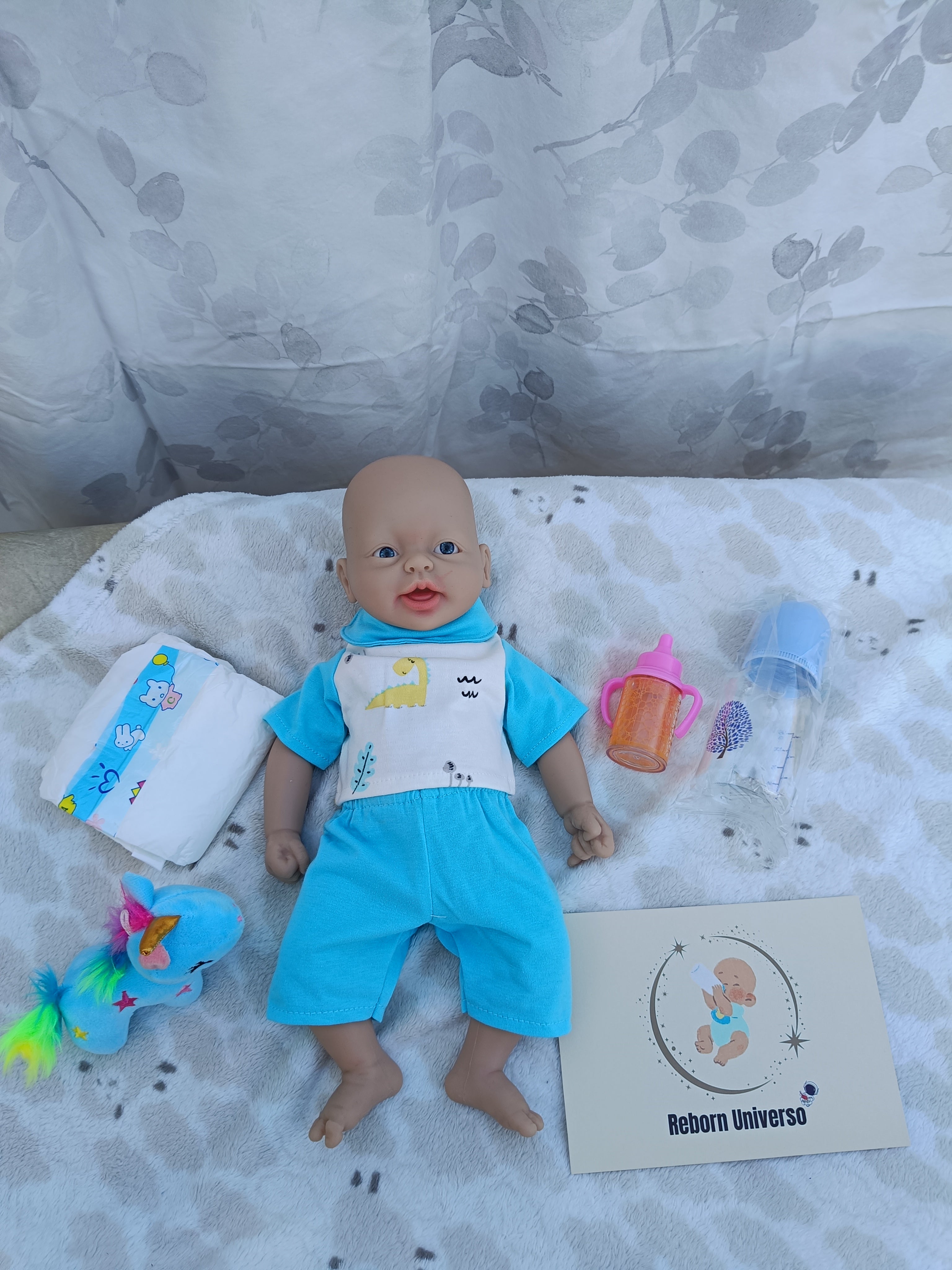 Bebe Reborn Silicona Platino Cuerpo Completo Modelo Nico 38CM