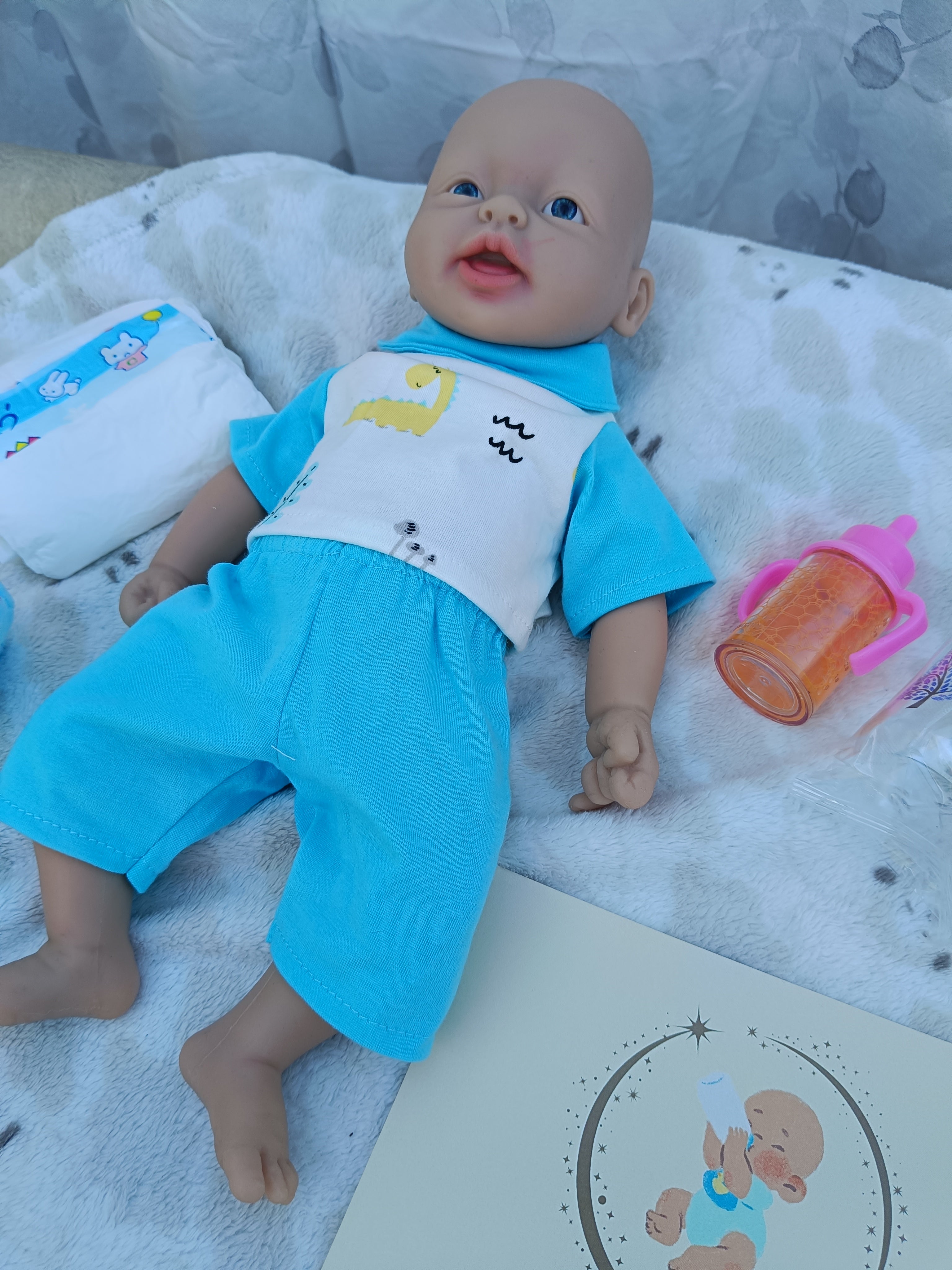 Bebe Reborn Silicona Platino Cuerpo Completo Modelo Nico 38CM