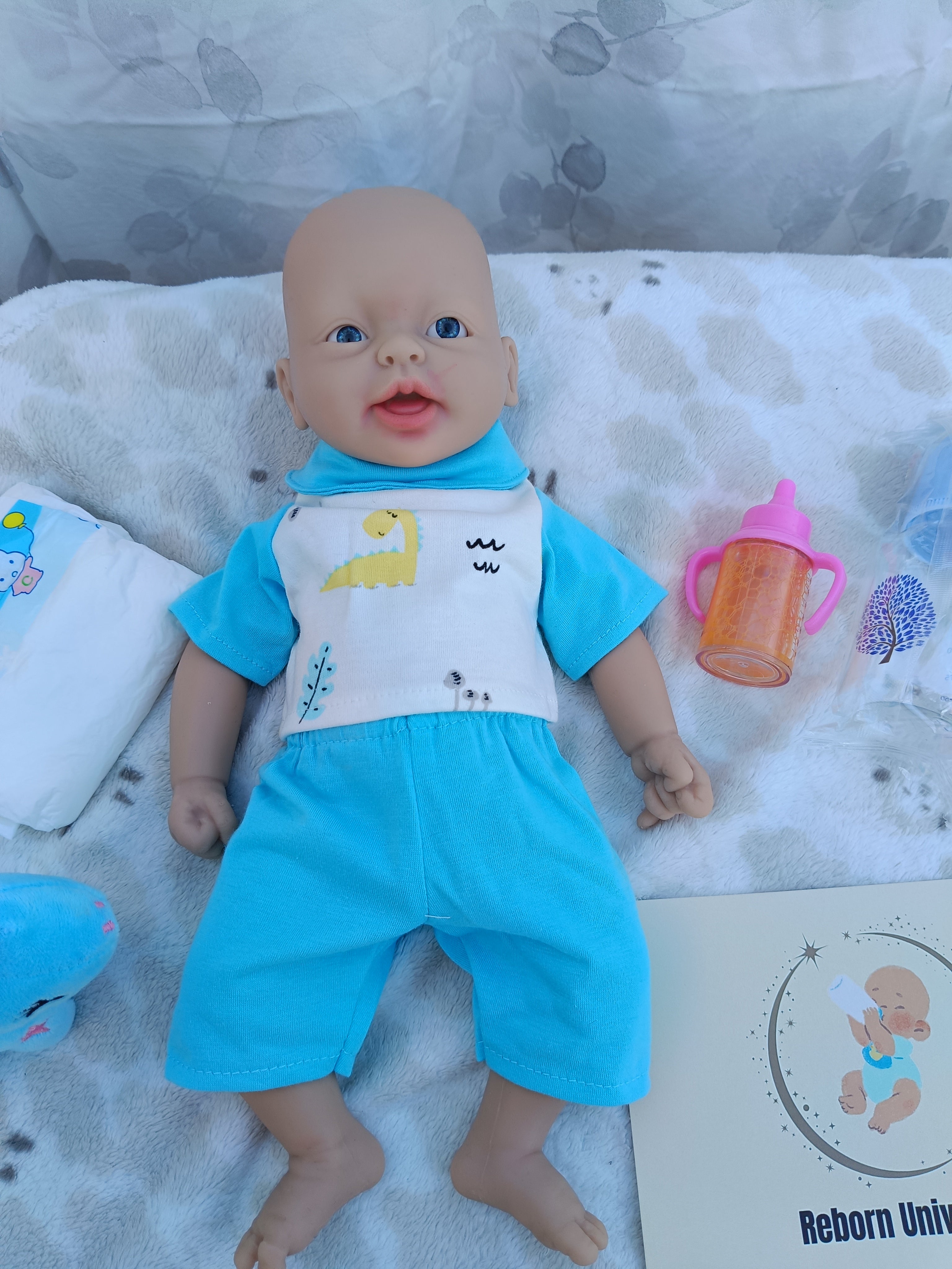 Bebe Reborn Silicona Platino Cuerpo Completo Modelo Nico 38CM
