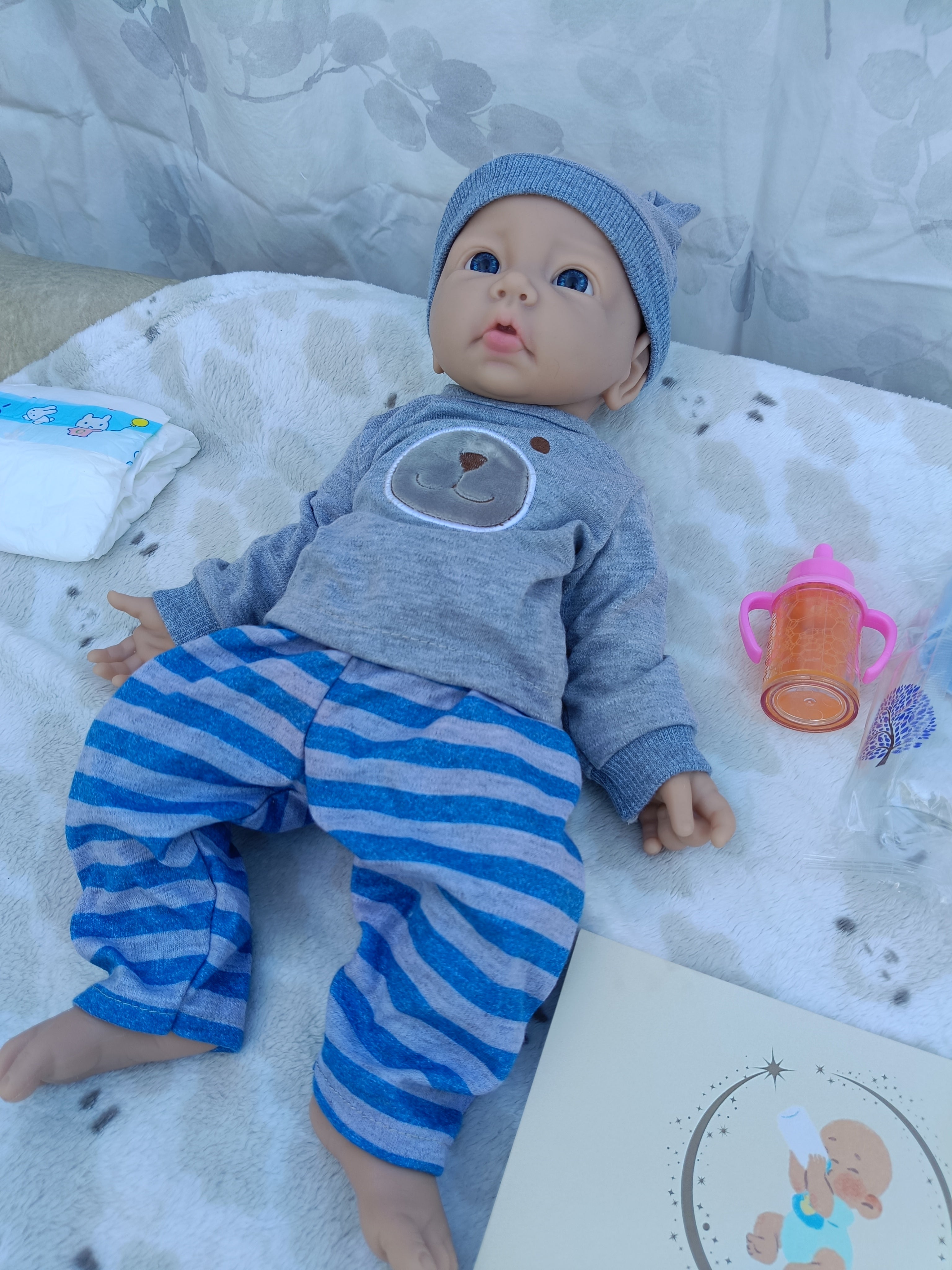 Bebe Reborn Silicona Platino Blanda de Cuerpo Completo Modelo Dani 43CM