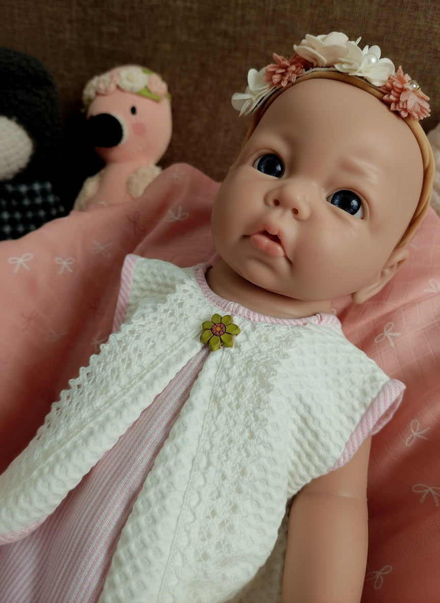 Bebe Reborn Silicona Platino Blanda de Cuerpo Completo Modelo Diana 43CM