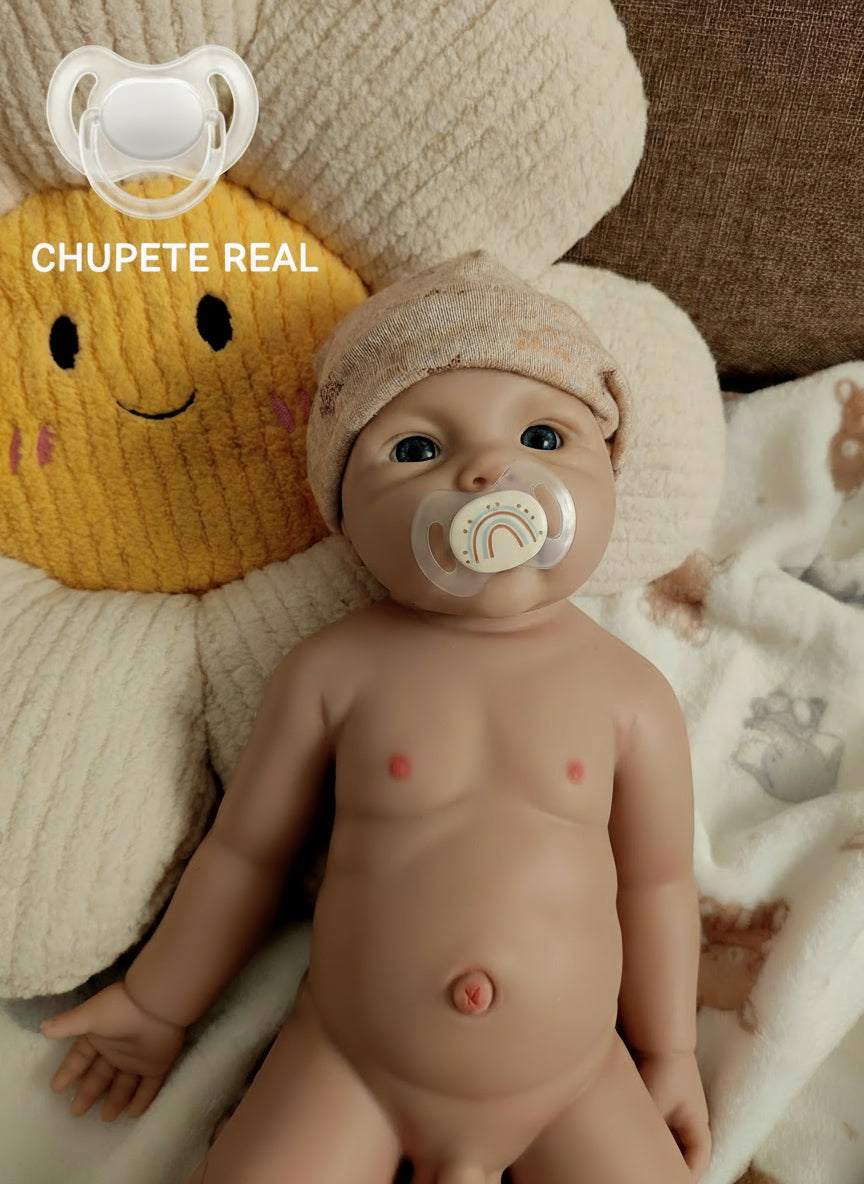 Bebe Reborn Silicona Platino Blanda de Cuerpo Completo Modelo Víctor 43CM