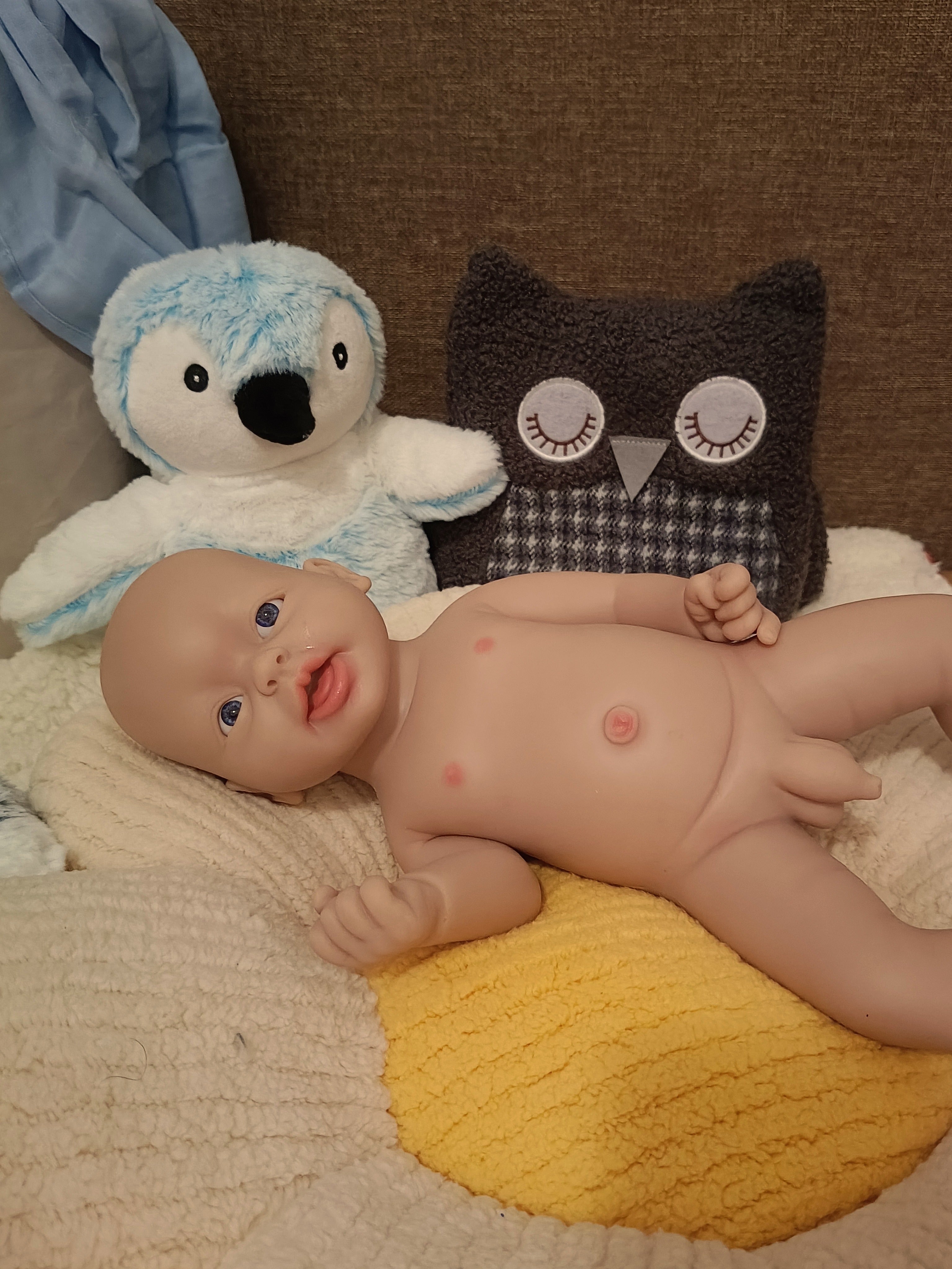 Bebe Reborn Silicona Platino Cuerpo Completo Modelo Nico 38CM