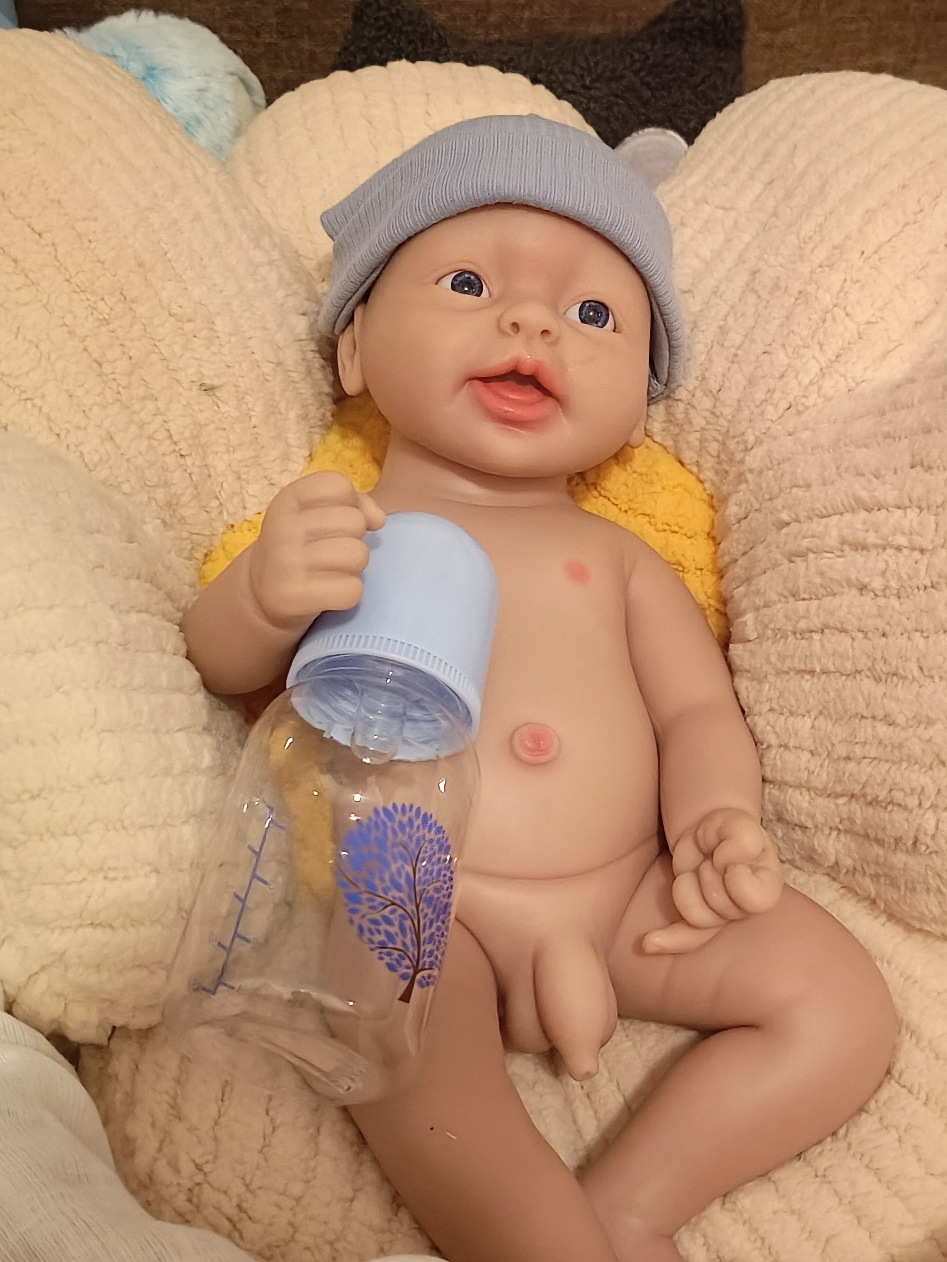 Bebe Reborn Silicona Platino Cuerpo Completo Modelo Nico 38CM