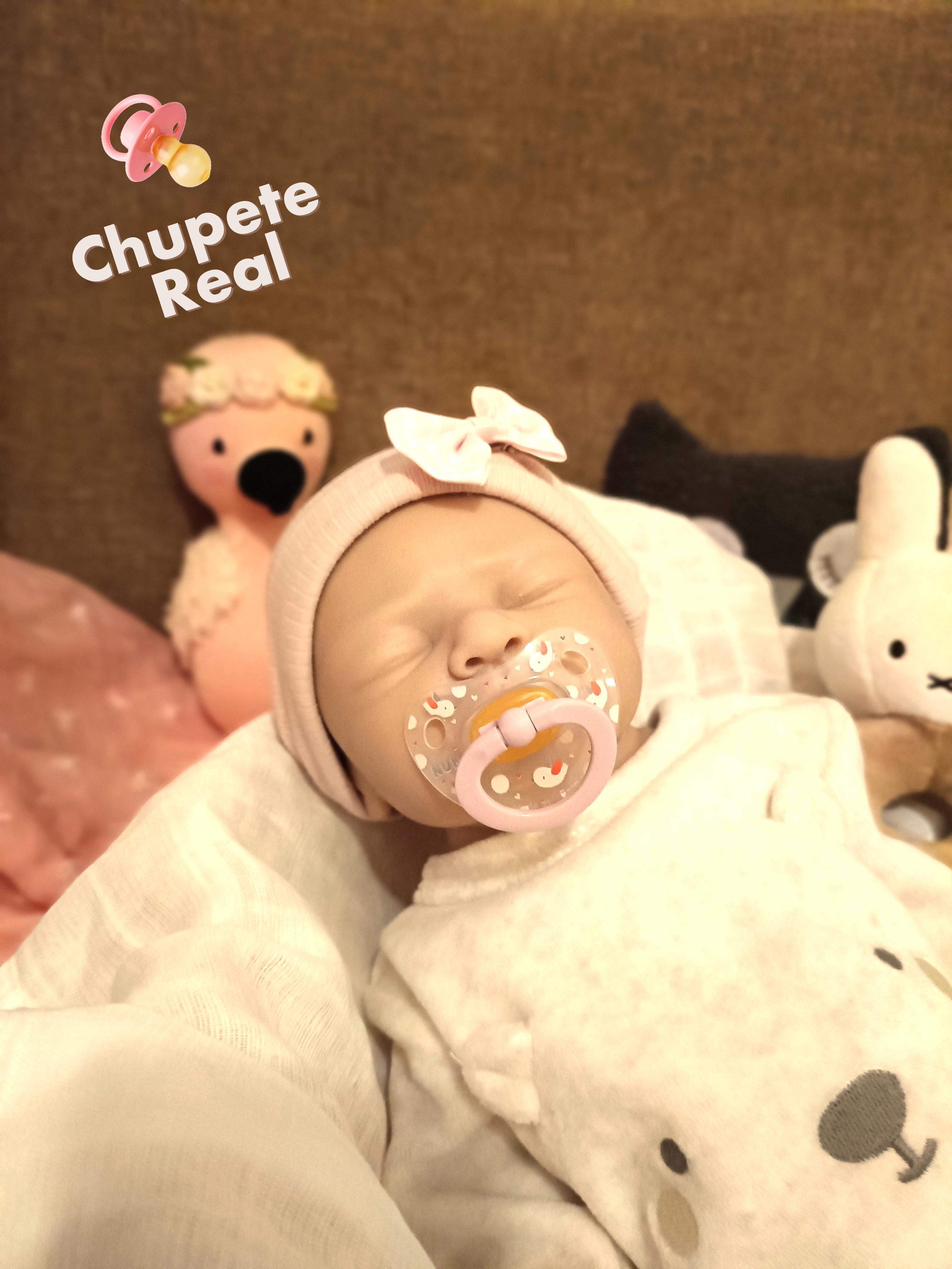 Bebe Reborn Silicona Platino Blanda de Cuerpo Completo Modelo Ojos Cerrados 45 CM