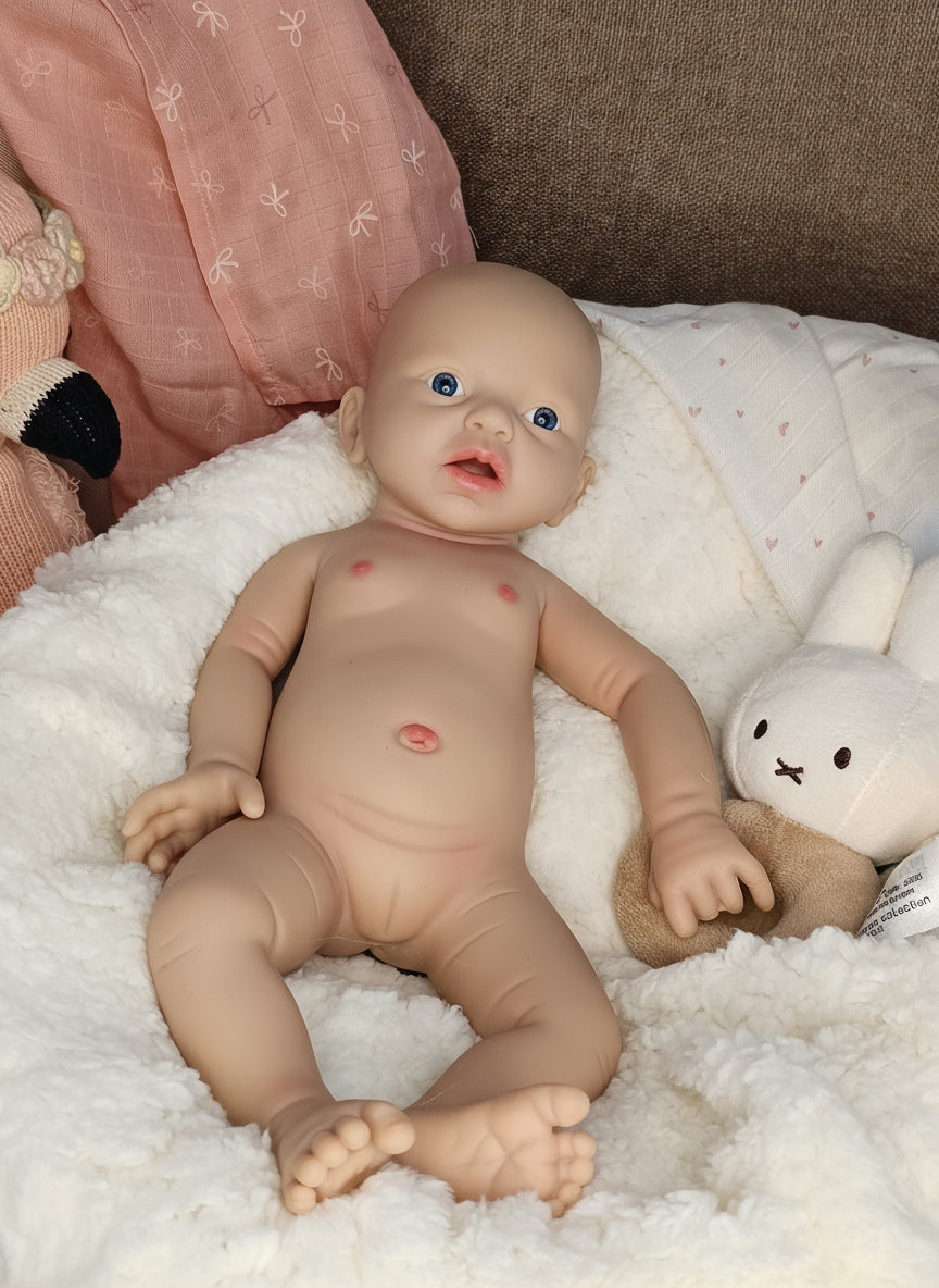 Bebe Reborn Silicona Platino Blanda de Cuerpo Completo Modelo Angie 37CM