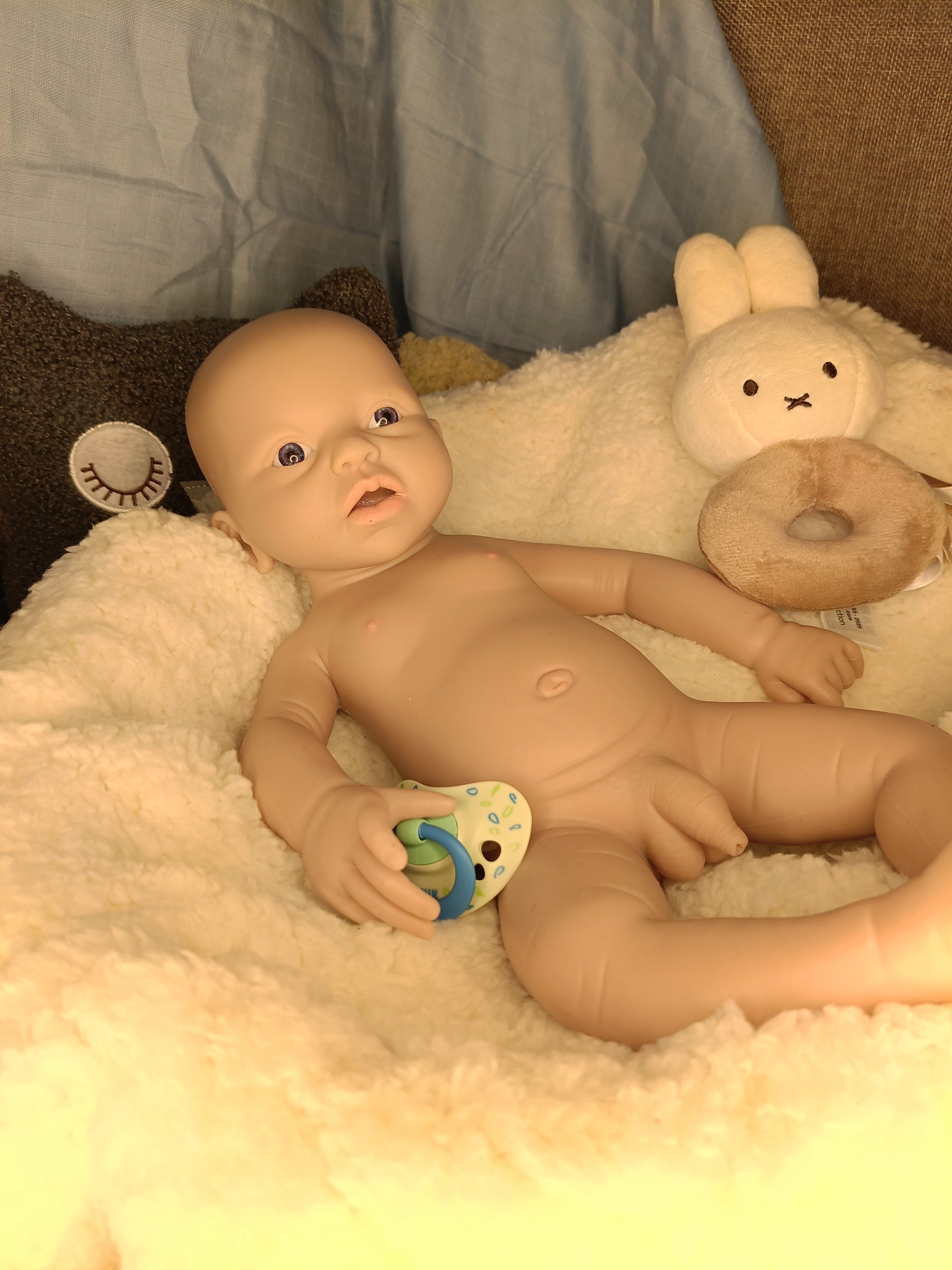 Bebe Reborn Silicona Platino Blanda de Cuerpo Completo Modelo Angel 37 CM