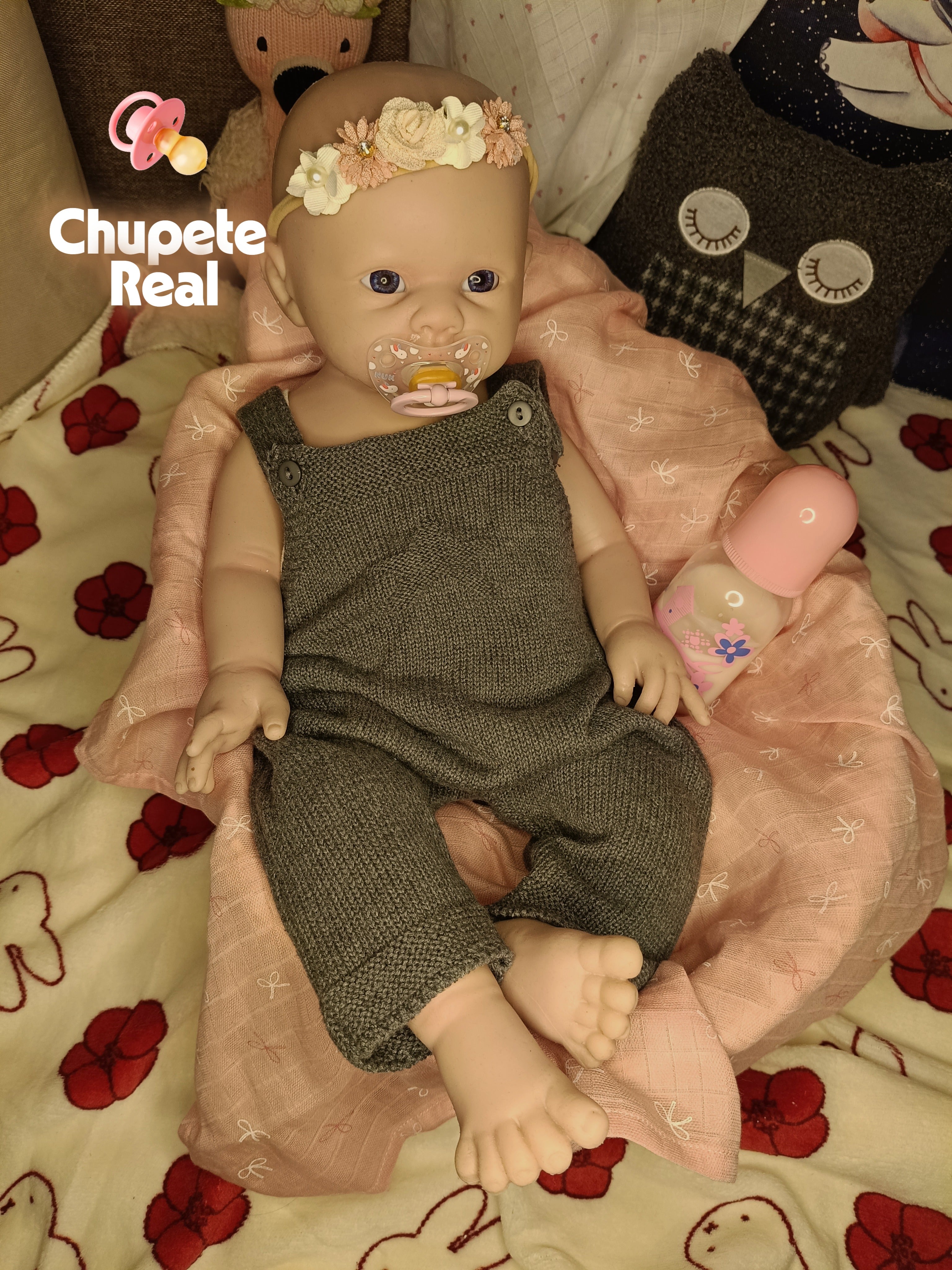 Bebe Reborn Silicona Platino Blanda de Cuerpo Completo Modelo Atenea 48CM