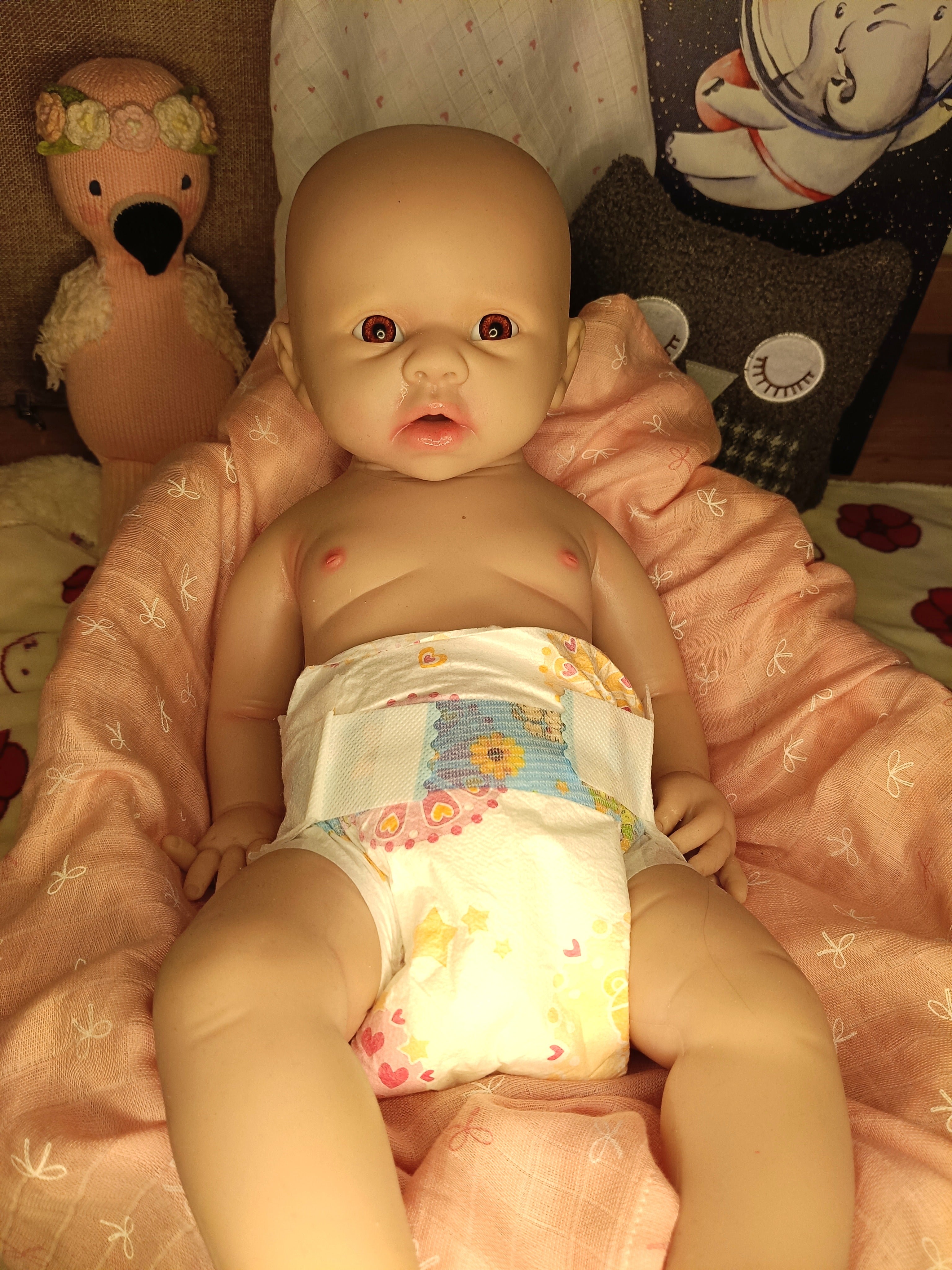 Bebe Reborn Silicona Platino Blanda de Cuerpo Completo Modelo Atenea 48CM