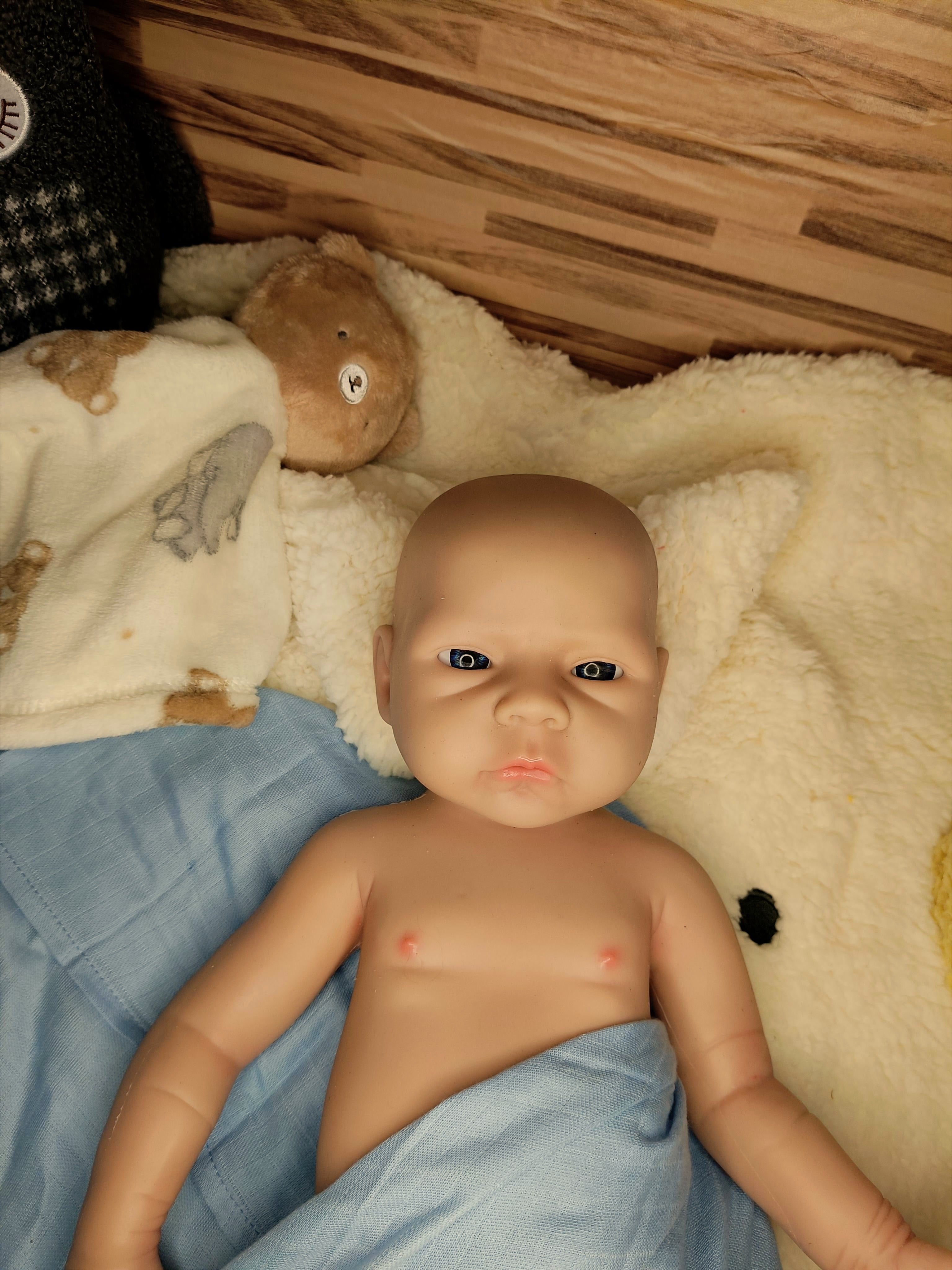 Bebe Reborn Silicona Platino Blanda de Cuerpo Completo Modelo Marco 45CM