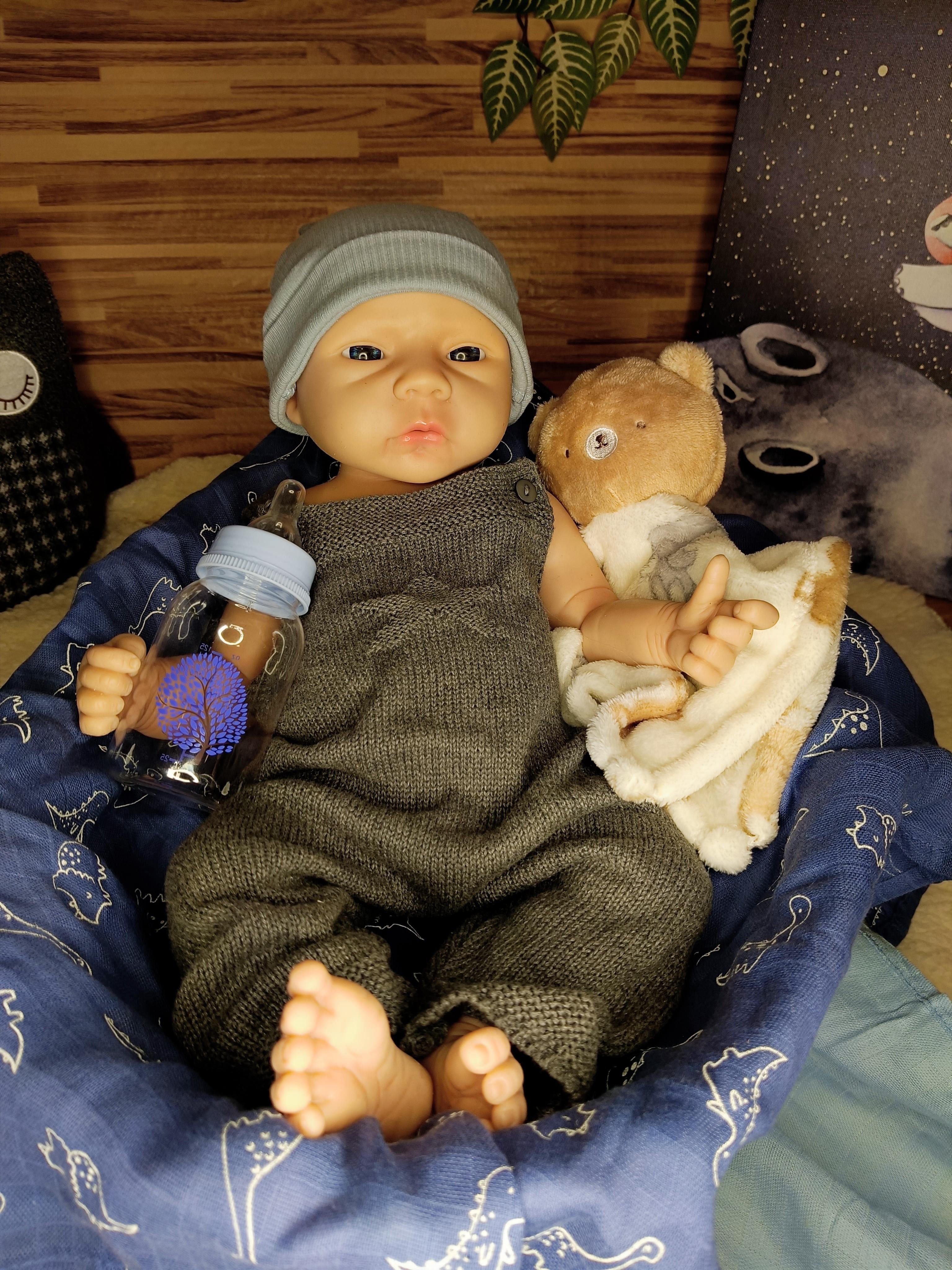 Bebe Reborn Silicona Platino Blanda de Cuerpo Completo Modelo Marco 45CM