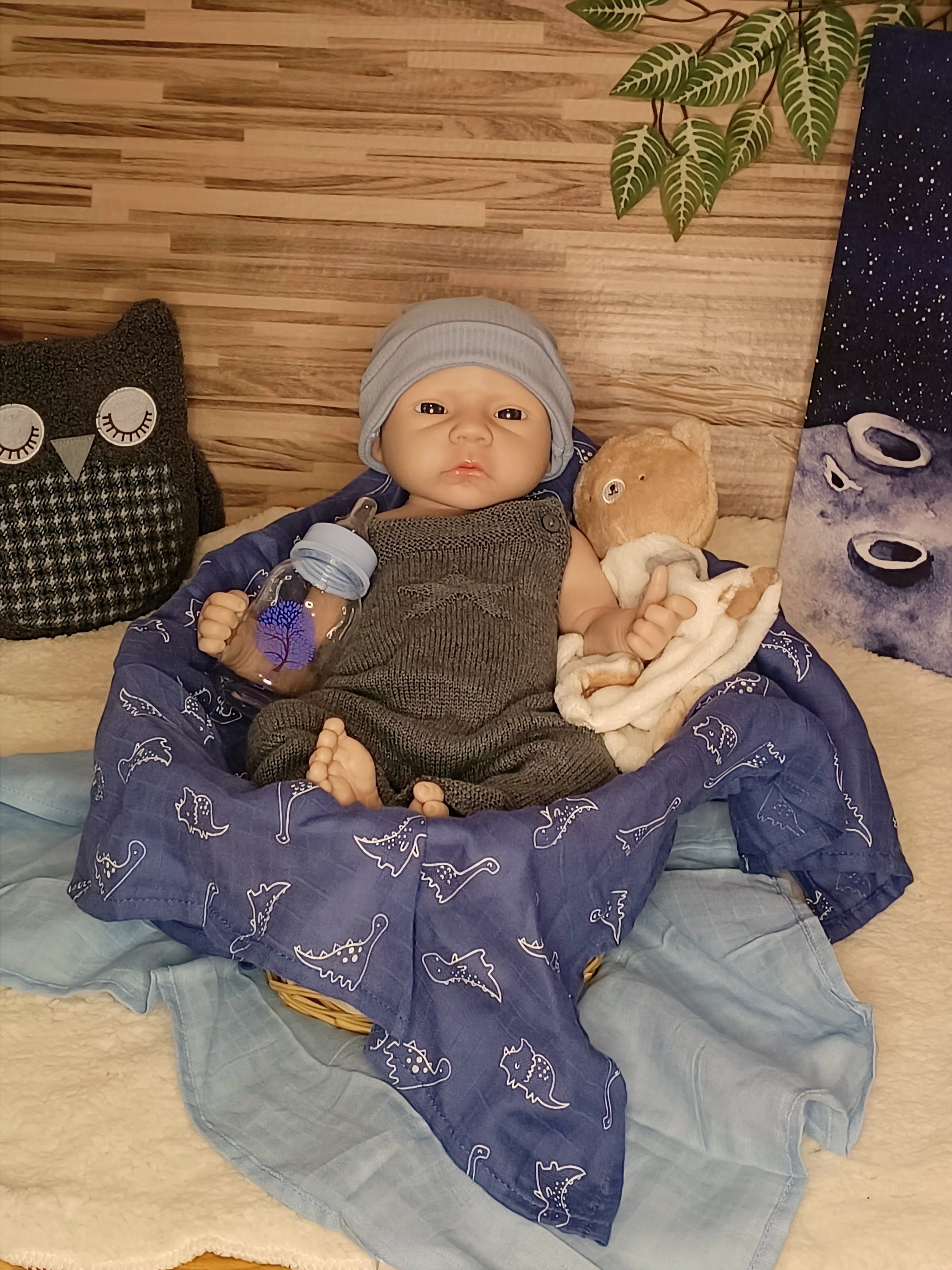 Bebe Reborn Silicona Platino Blanda de Cuerpo Completo Modelo Marco 45CM