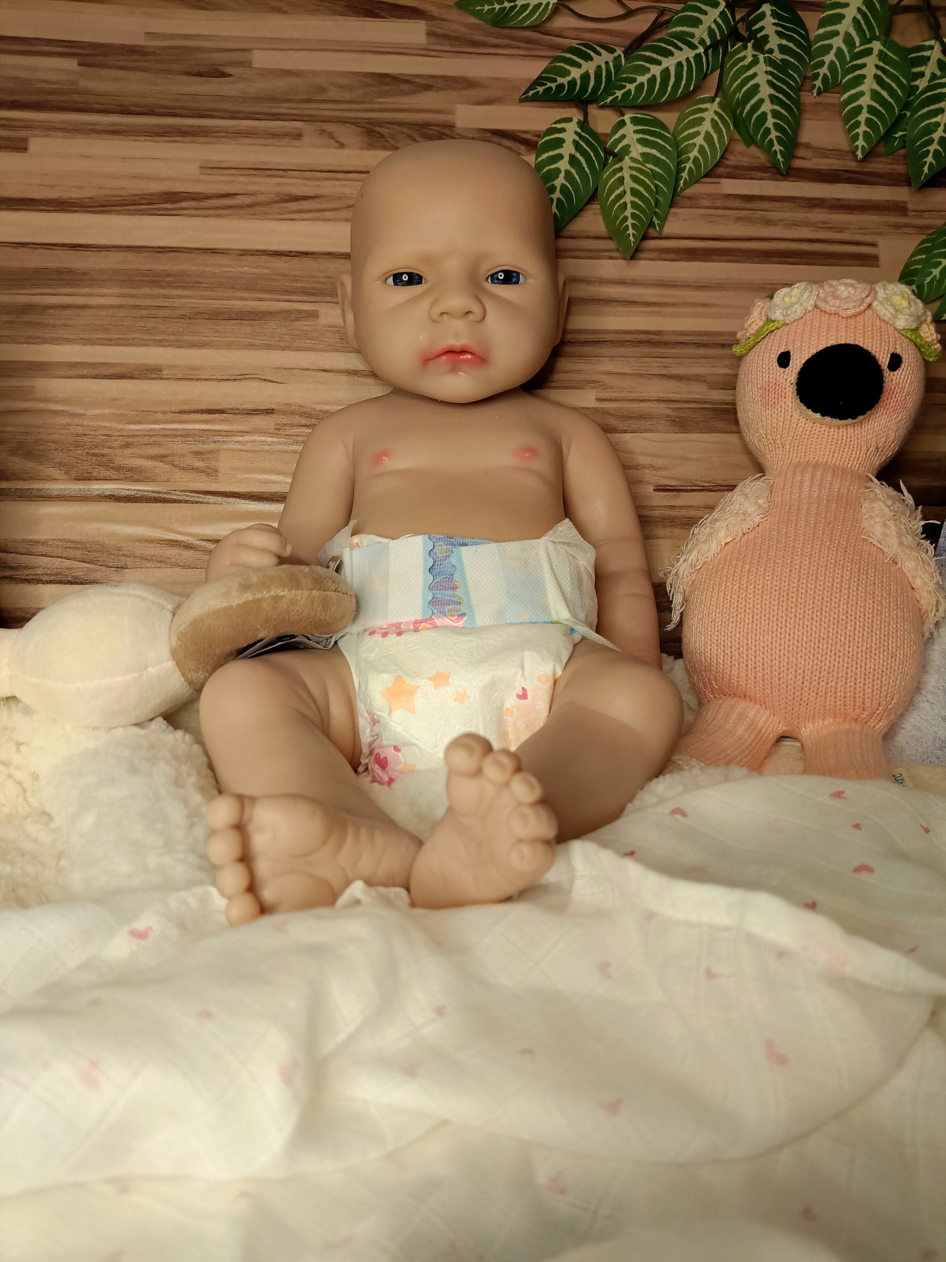 Bebe Reborn Silicona Platino Blanda de Cuerpo Completo Modelo  Marta 45CM