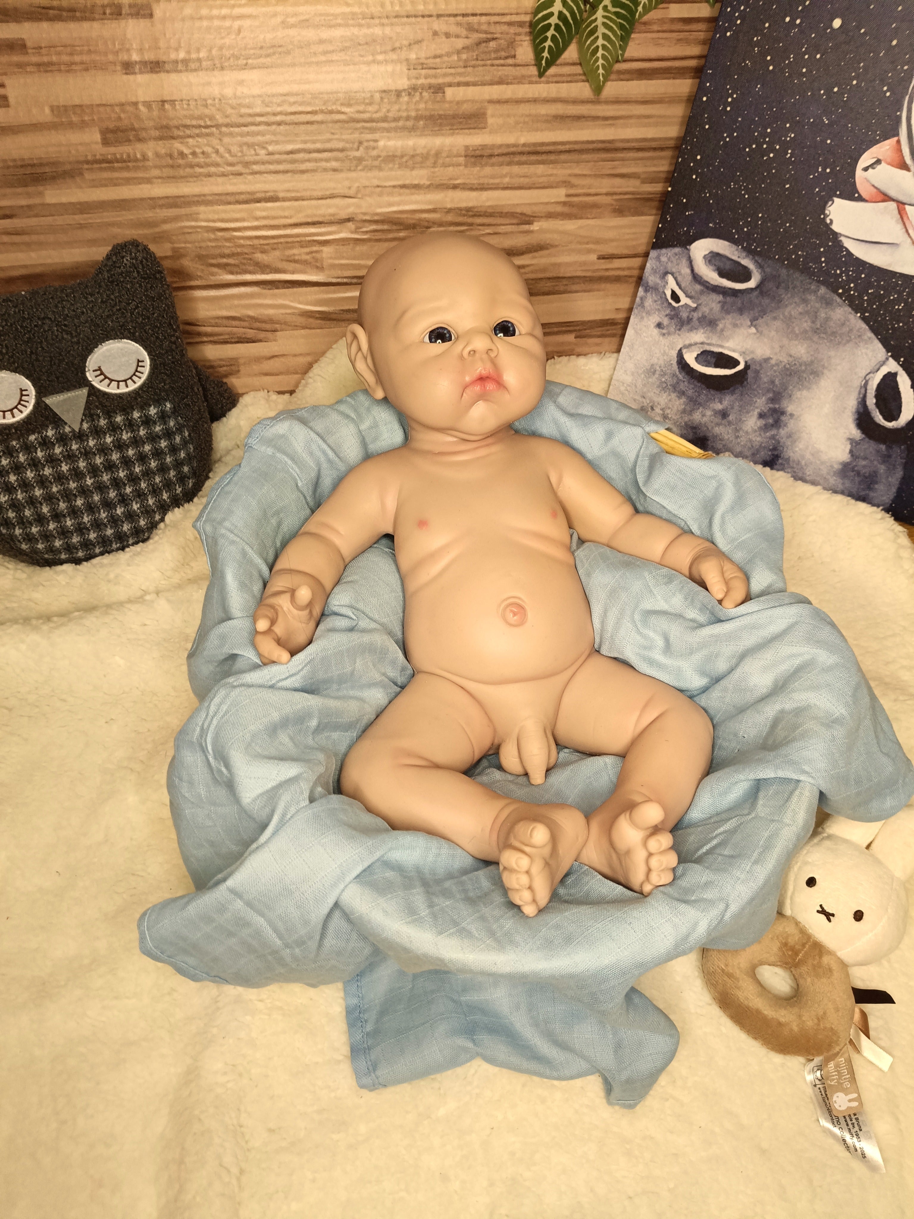 Bebe Reborn de Silicona Platino Cuerpo Completo Modelo Alex 47CM