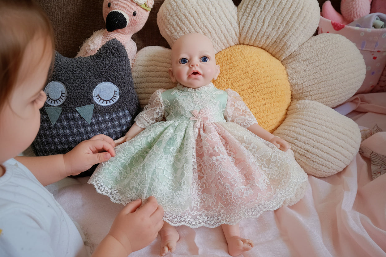 Bebe Reborn Silicona Platino Blanda de Cuerpo Completo Modelo Valeria 40CM