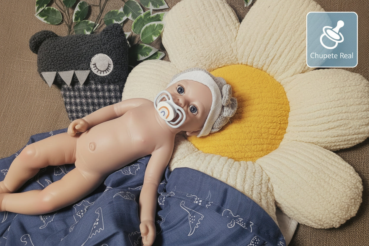 bebe de silicona con chupete