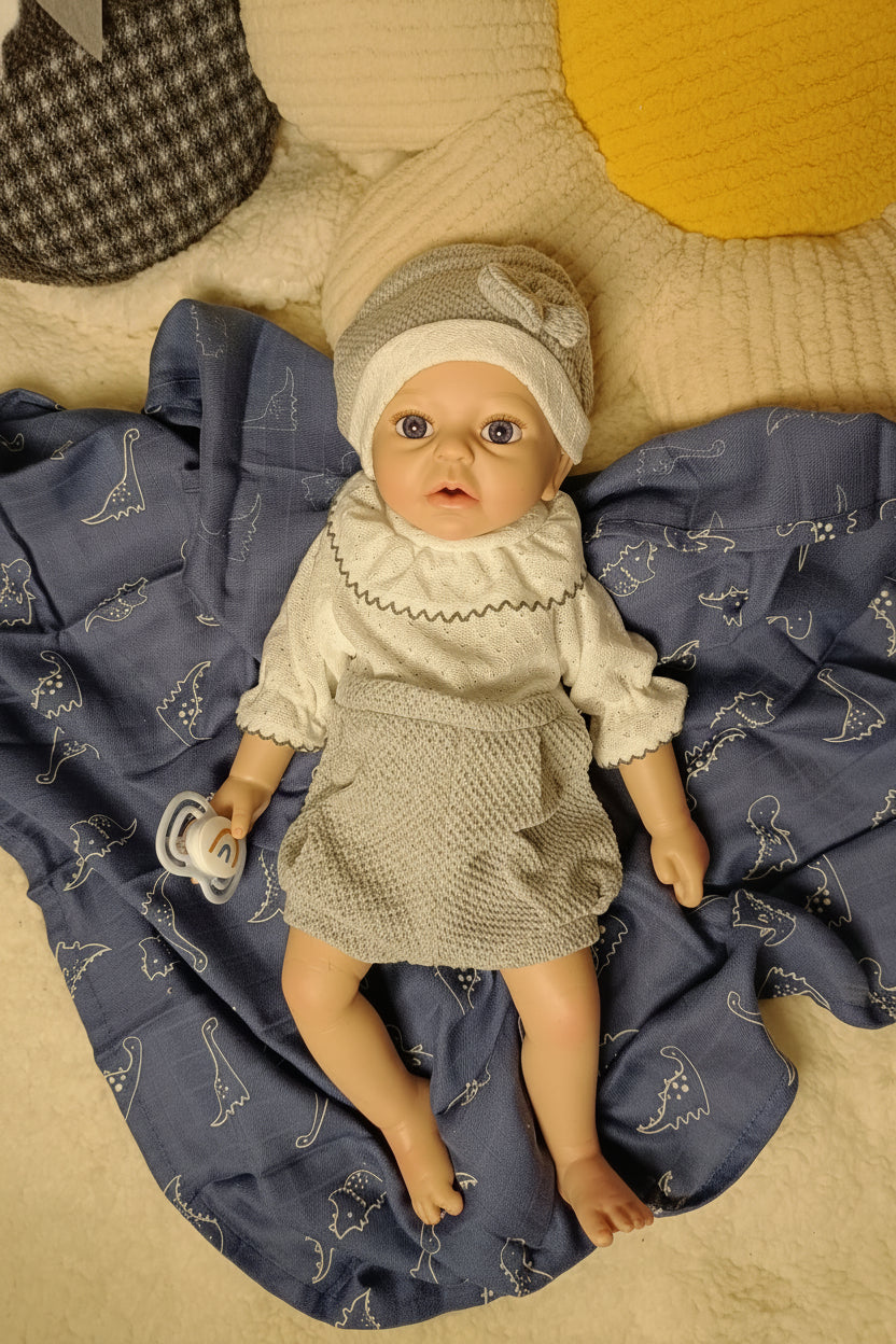 Bebé reborn de silicona platino cuerpo completo, recién nacido, hiperrealista primer plano
