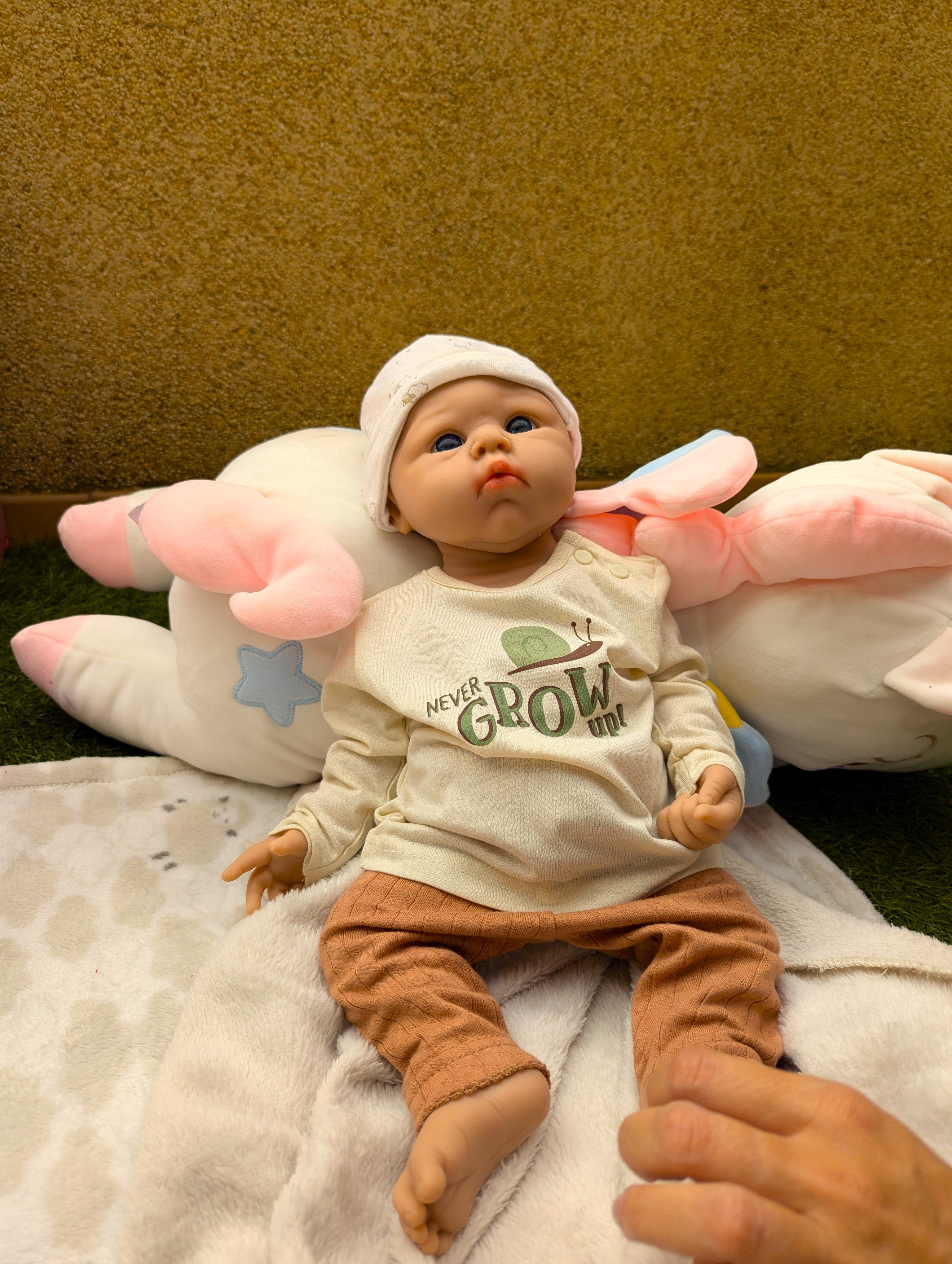Bebe Reborn Silicona Platino Blanda de Cuerpo Completo Modelo Lena 45 CM