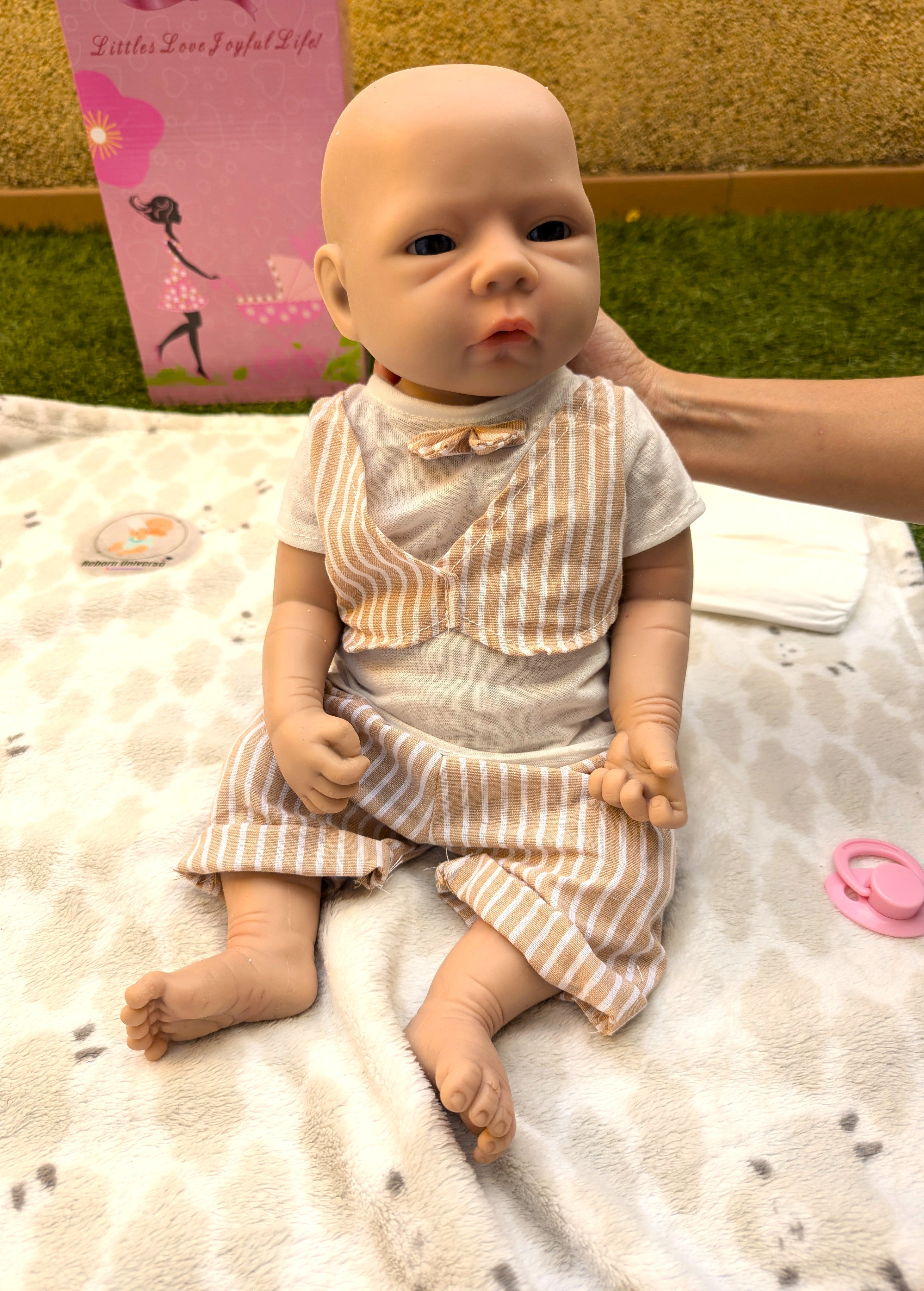 Bebe Reborn Silicona Platino Blanda de Cuerpo Completo Modelo Marco 45CM