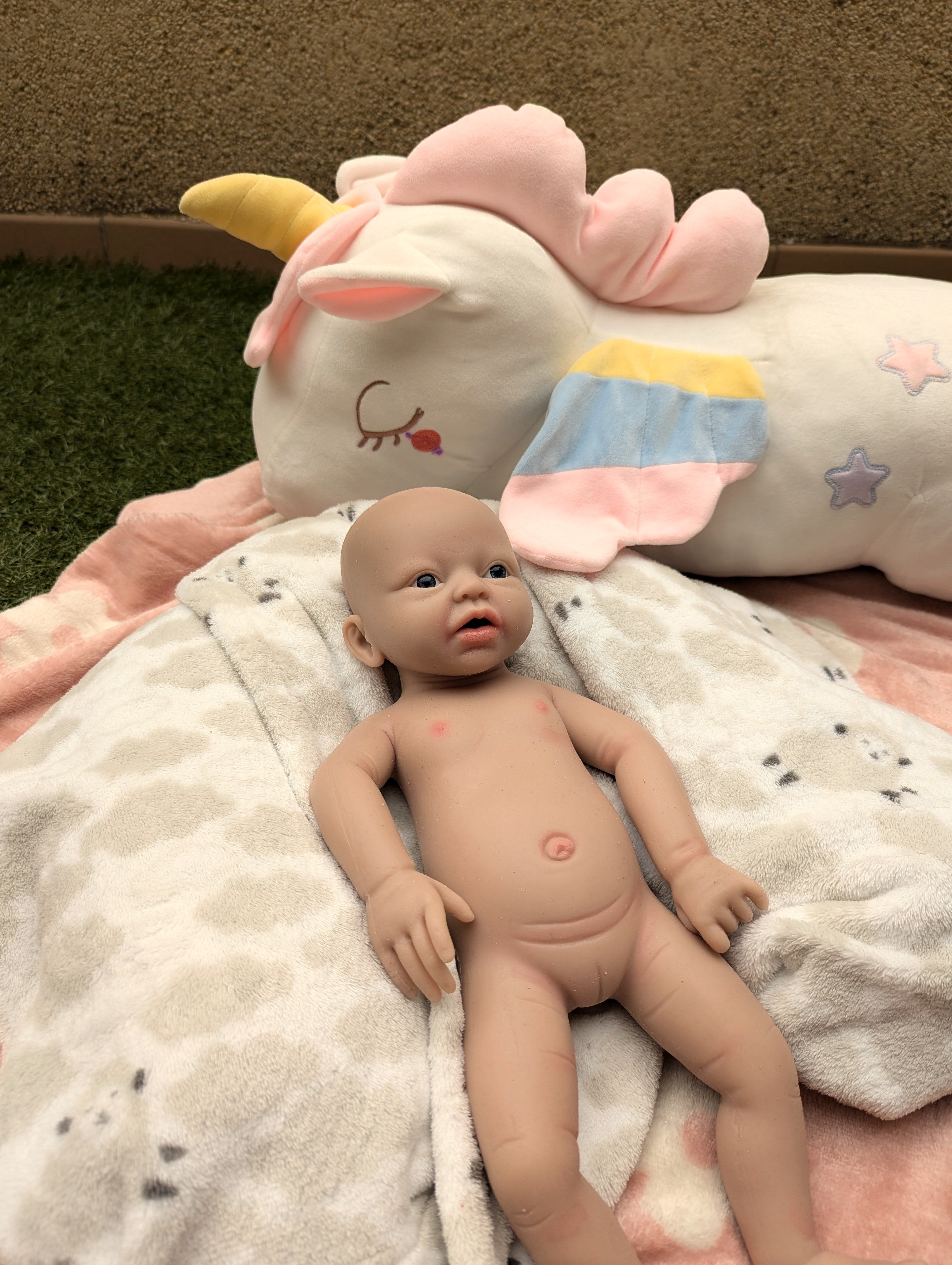 Bebe Reborn Silicona Platino Blanda de Cuerpo Completo Modelo Angel 37cm