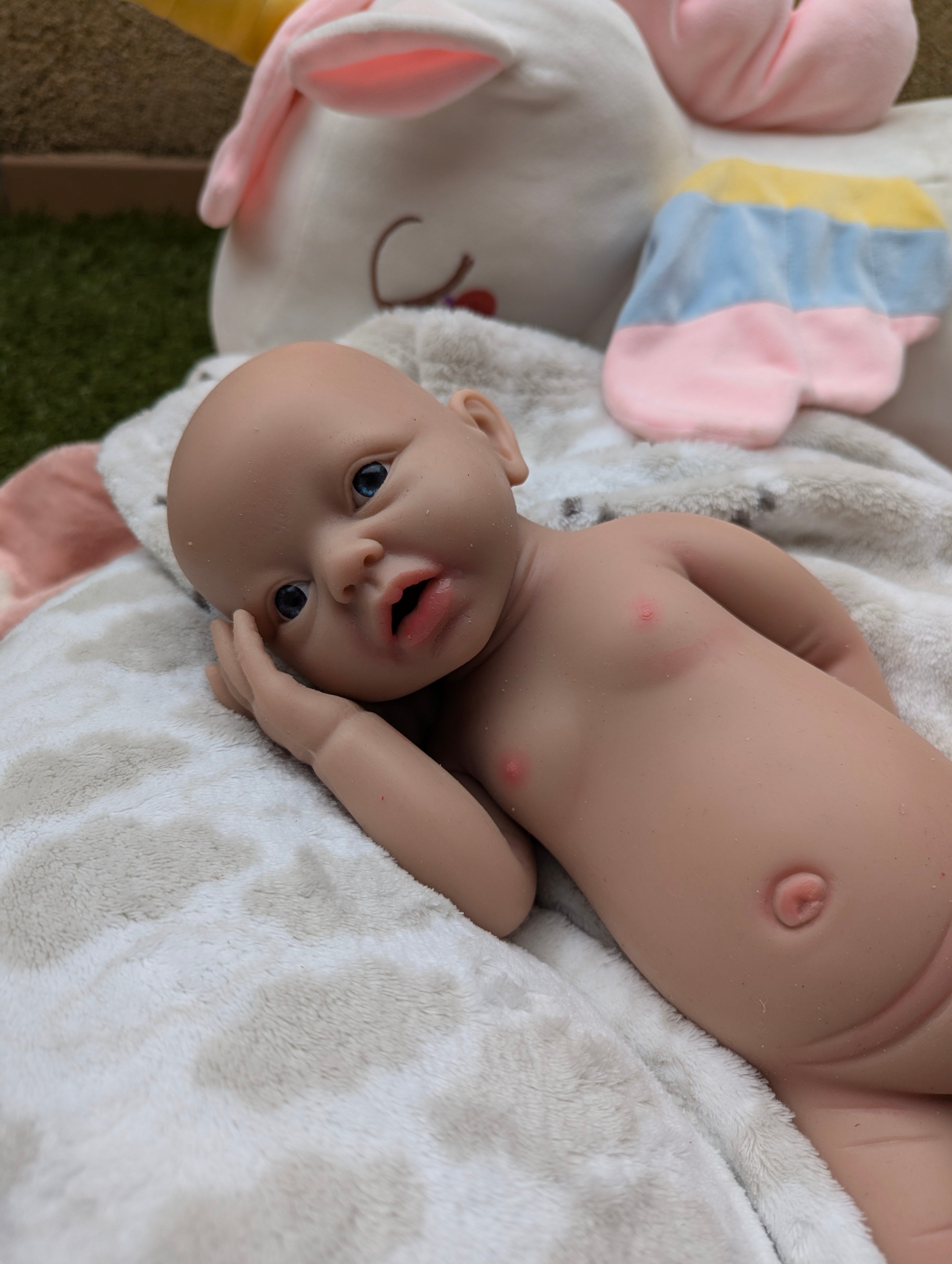 Bebe Reborn Silicona Platino Blanda de Cuerpo Completo Modelo Angel 37cm