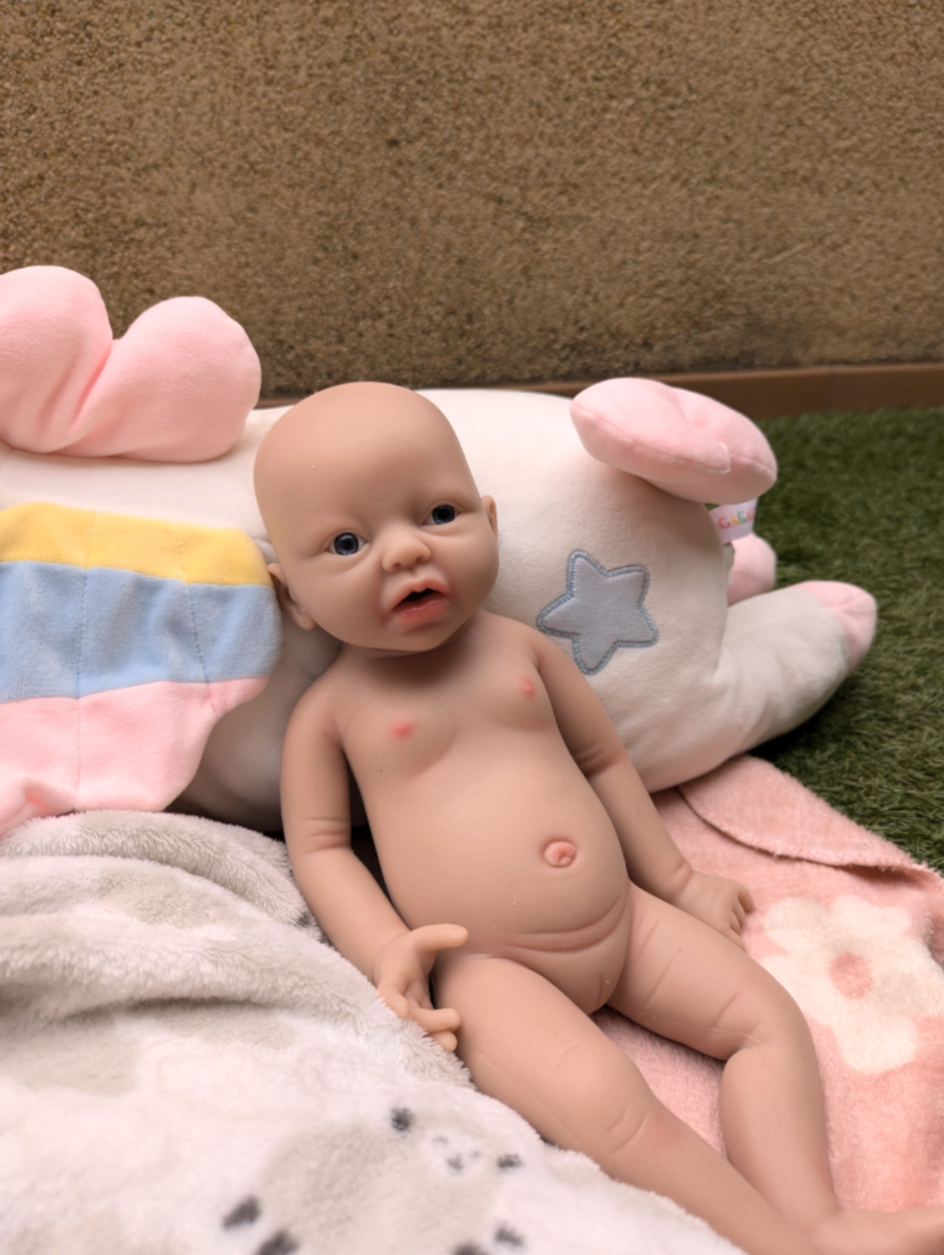 Bebe Reborn Silicona Platino Blanda de Cuerpo Completo Modelo Angel 37cm