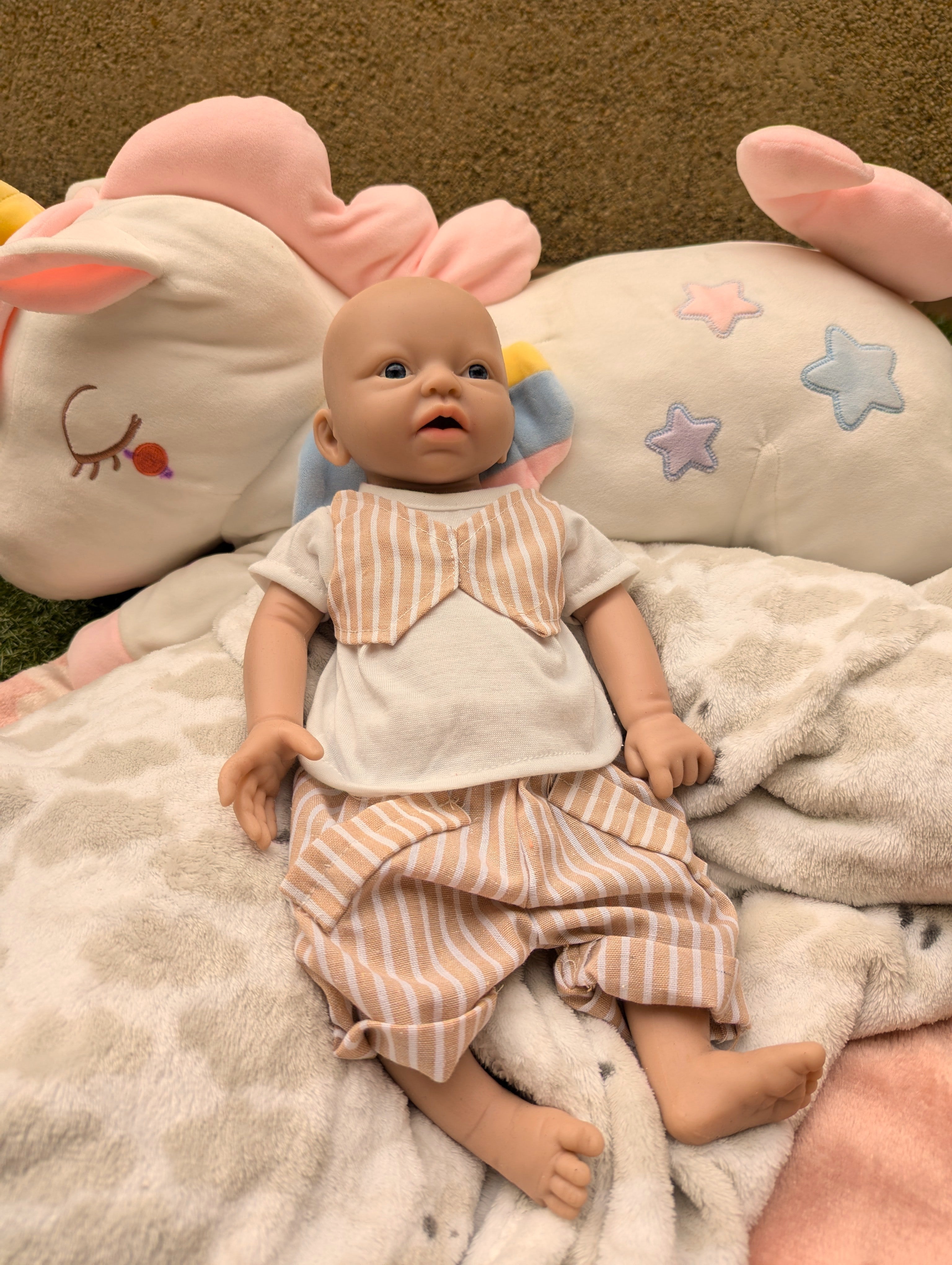 Bebe Reborn Silicona Platino Blanda de Cuerpo Completo Modelo Angel 37cm